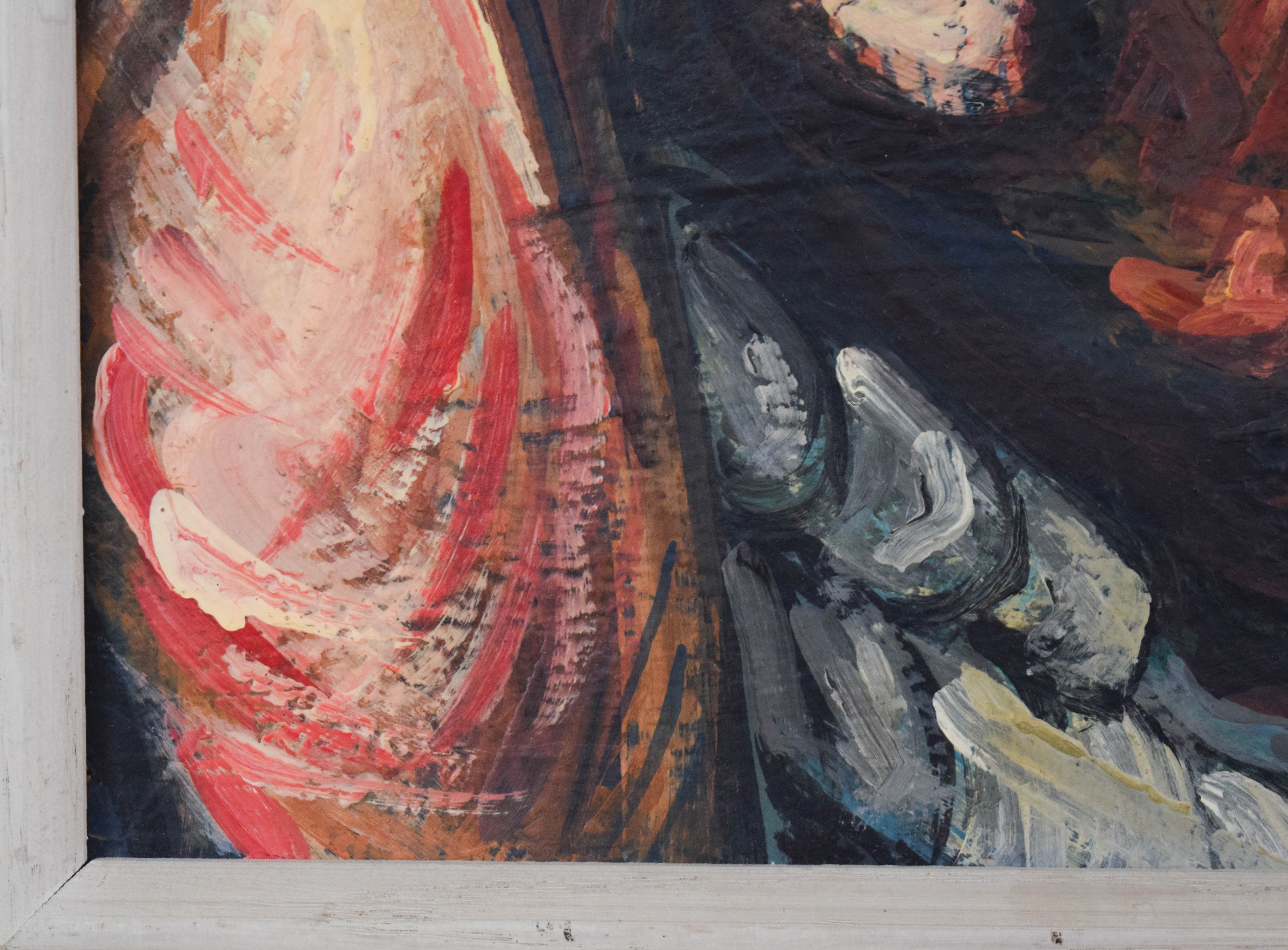 Philip Stein Oil on Board Abstract Figurative Study