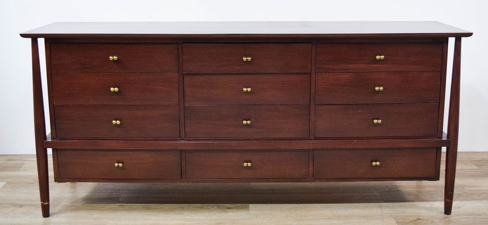Lot 381: Finn Juhl Style For John Stuart Mid-Century Modern Wood Credenza