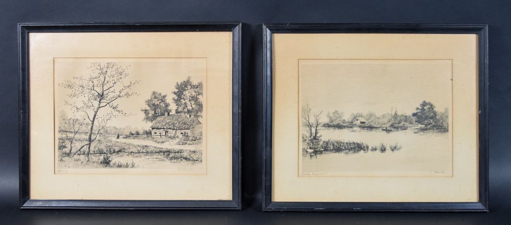 Lot 206: E. Pearle Pair of Etchings Spring and Early Summer