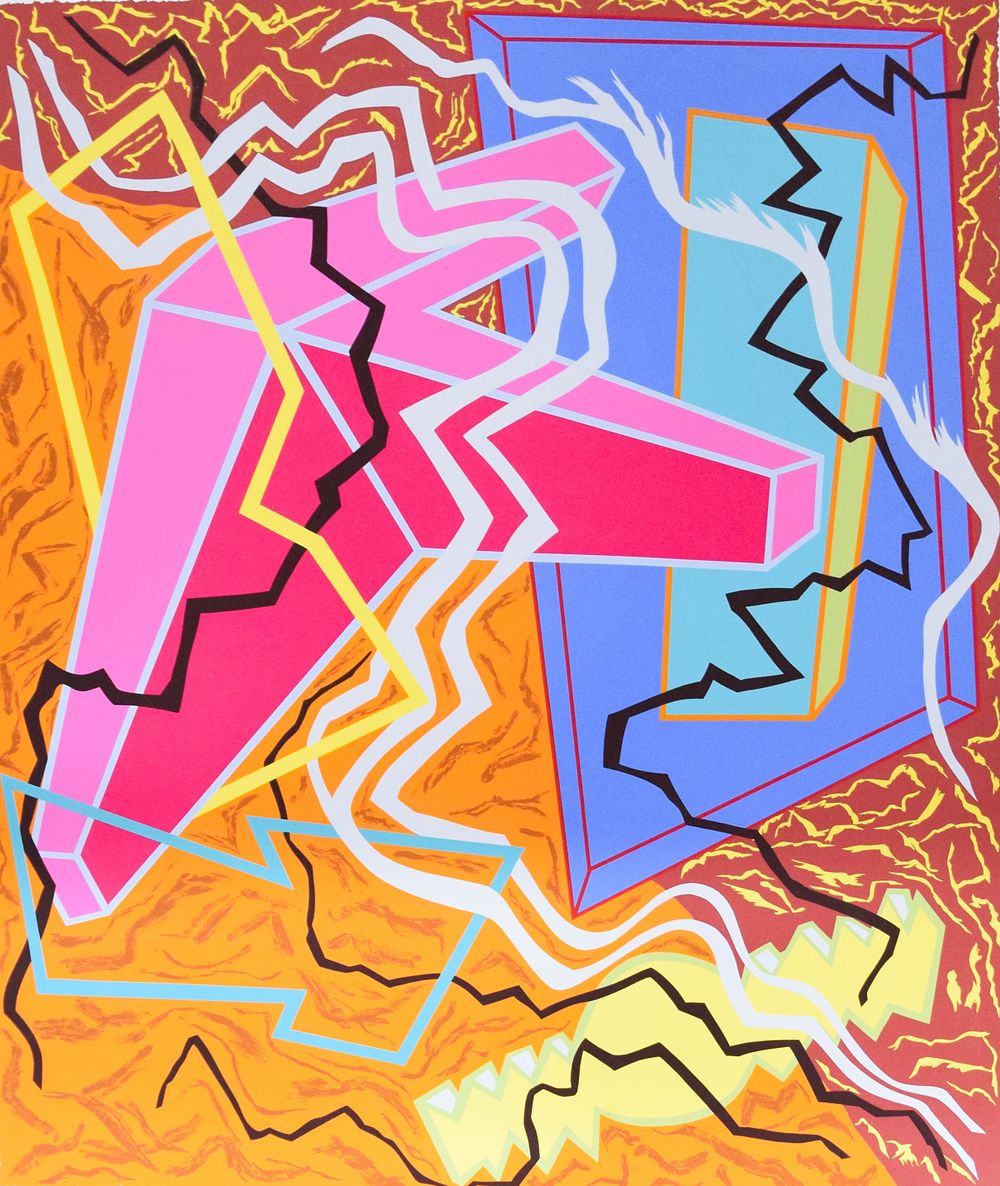 Lot 362: Joan Thorne Screenprint Abstract Composition
