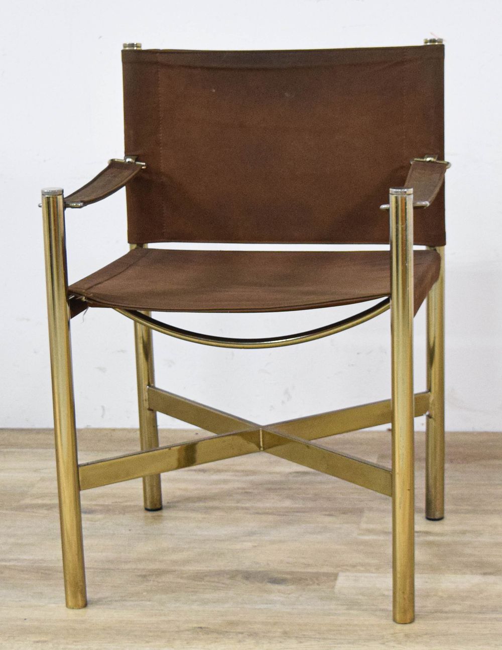 Lot 379: Maison Jansen Style Campaign Director Sling Armchair