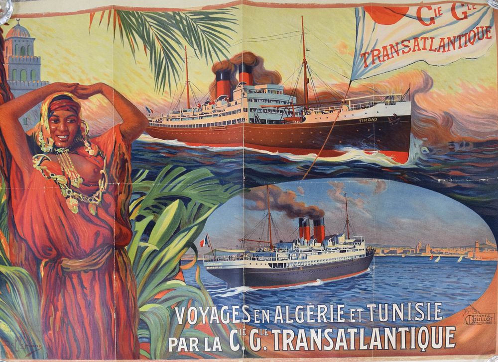 Lot 303: David Dellepiane French Travel Poster Voyages en Algérie