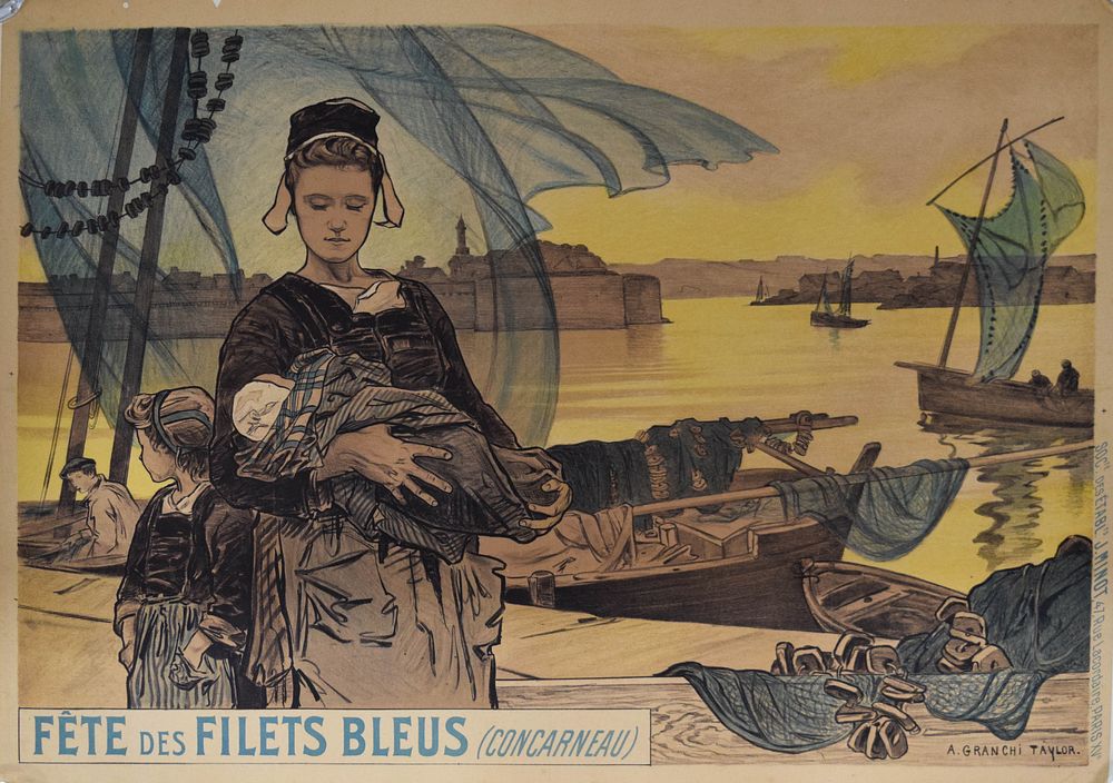 Lot 300: Achille Granchi-Taylor Repro Poster Fete des Filets Bleus (Concarneau)