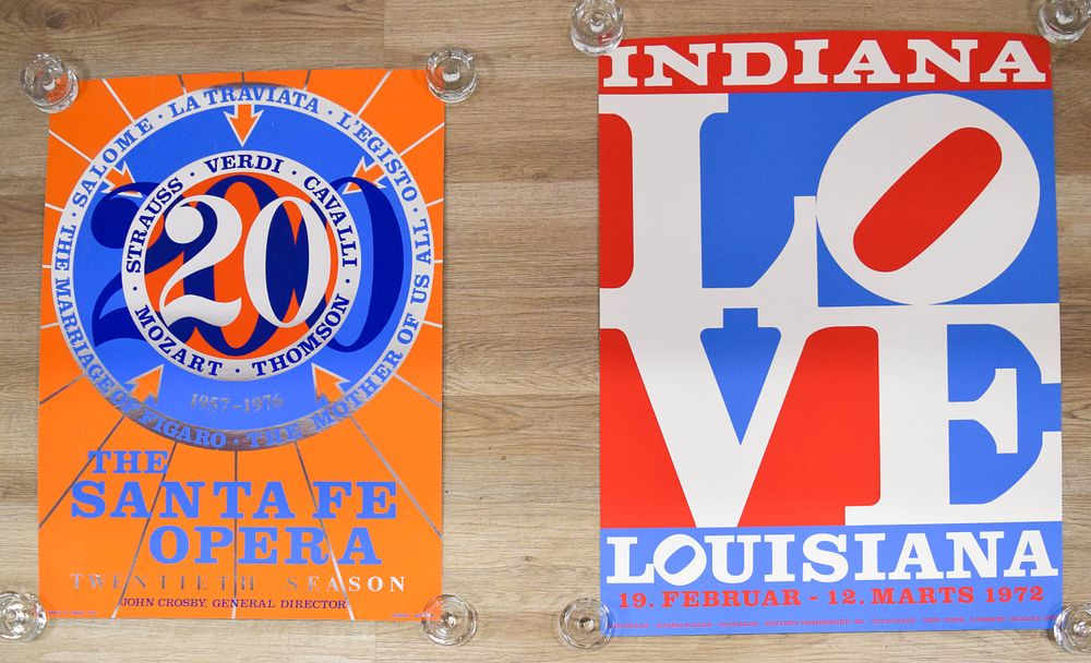 Lot 321: Robert Indiana Exhibition Posters, LOVE Louisiana and Santa Fe Opera