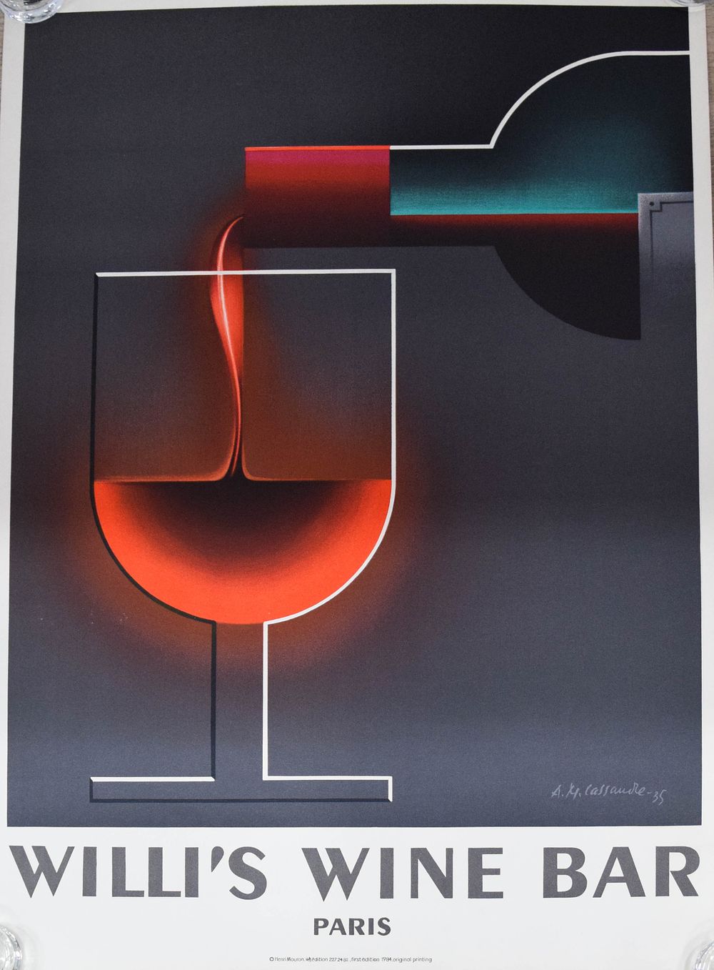 Lot 311: A.M. Cassandre 1984 Re-Edition Willi's Wine Bar Paris