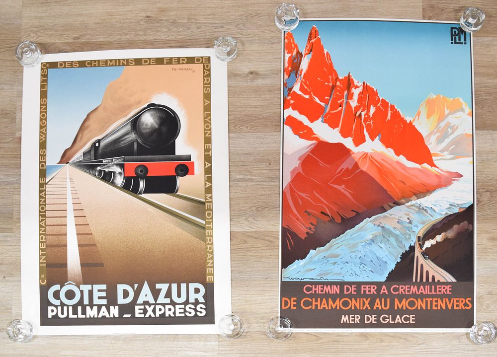 Lot 307: Pair of Vintage French Railway Lithographic Posters