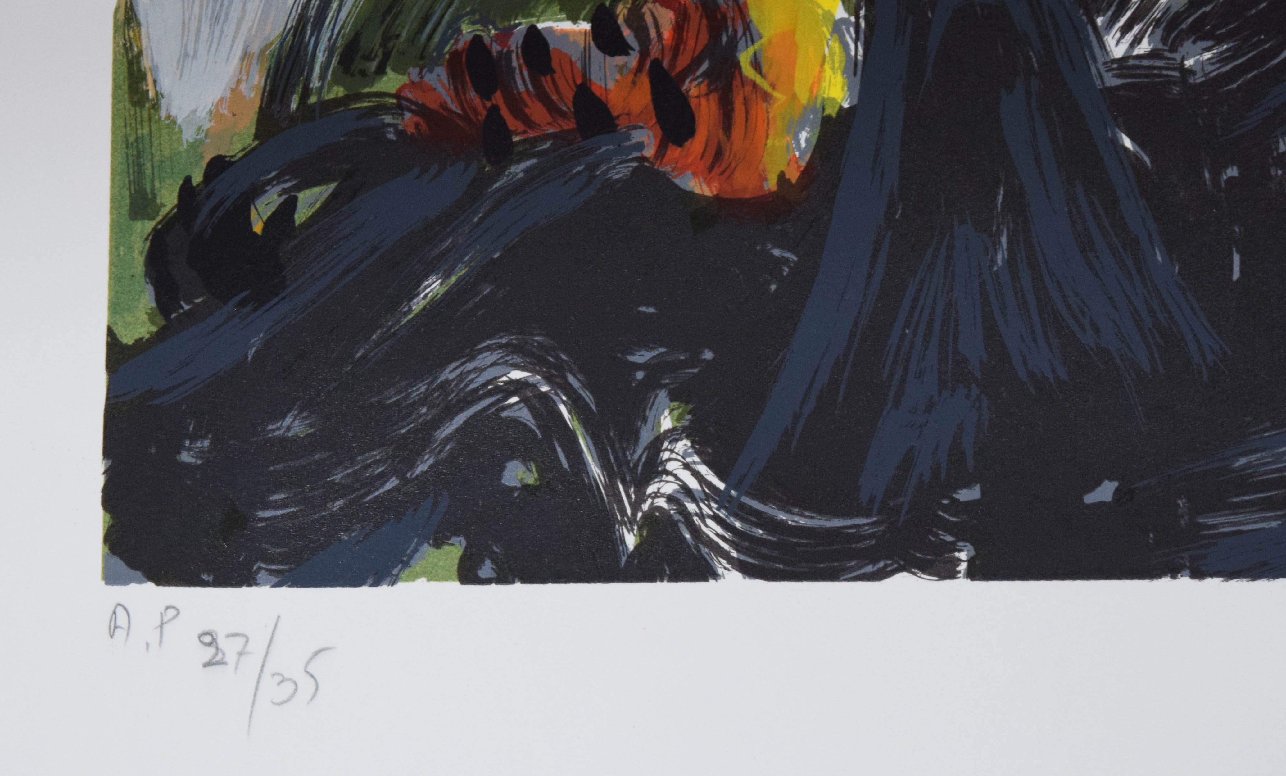 Yehouda Chaki Artist's Proof Lithograph Abstract Landscape