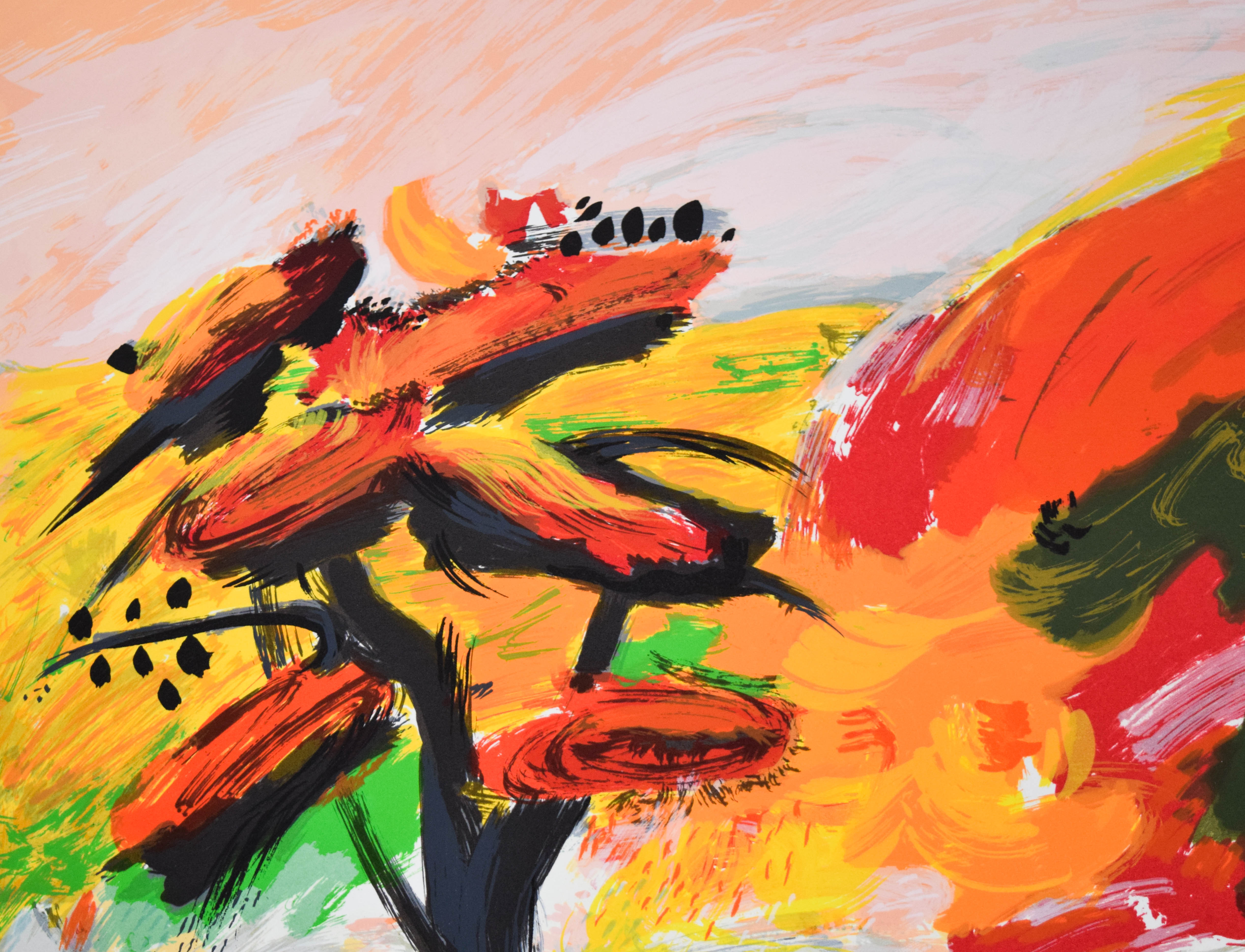 Yehouda Chaki Artist's Proof Lithograph Abstract Landscape