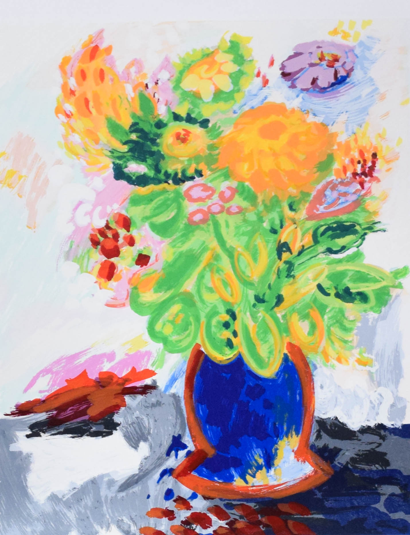 Yehouda Chaki Limited Edition Lithograph Floral Still Life
