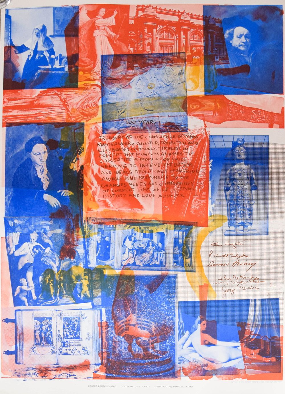 Lot 326: Robert Rauschenberg Lithograph Poster Centennial Certificate 1970