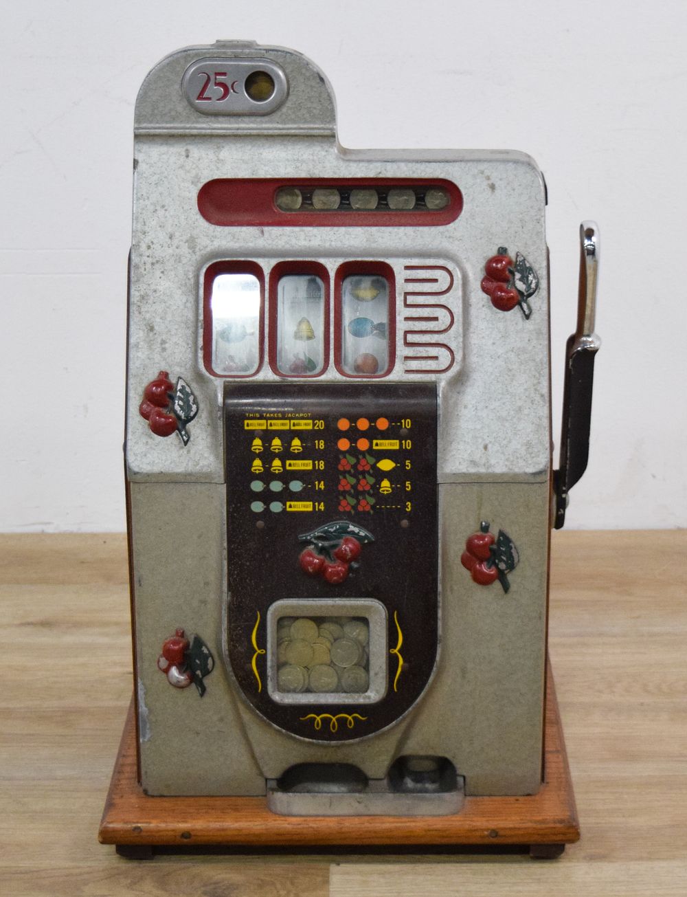 Lot 163: Mills Black Cherry 25-Cent Mechanical Slot Machine