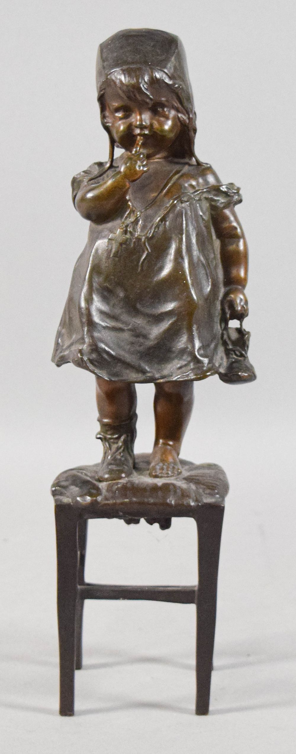 Lot 183: Juan Clara Bronze Sculpture of a Young Girl