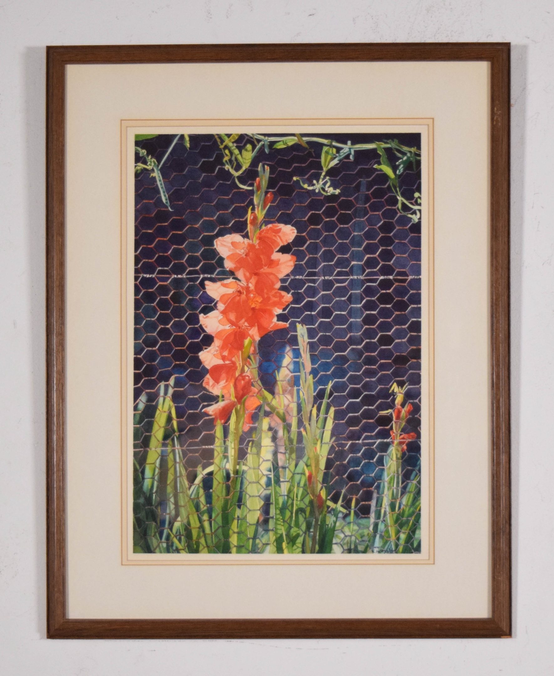 Karen Horn Watercolor Flowers on Fence