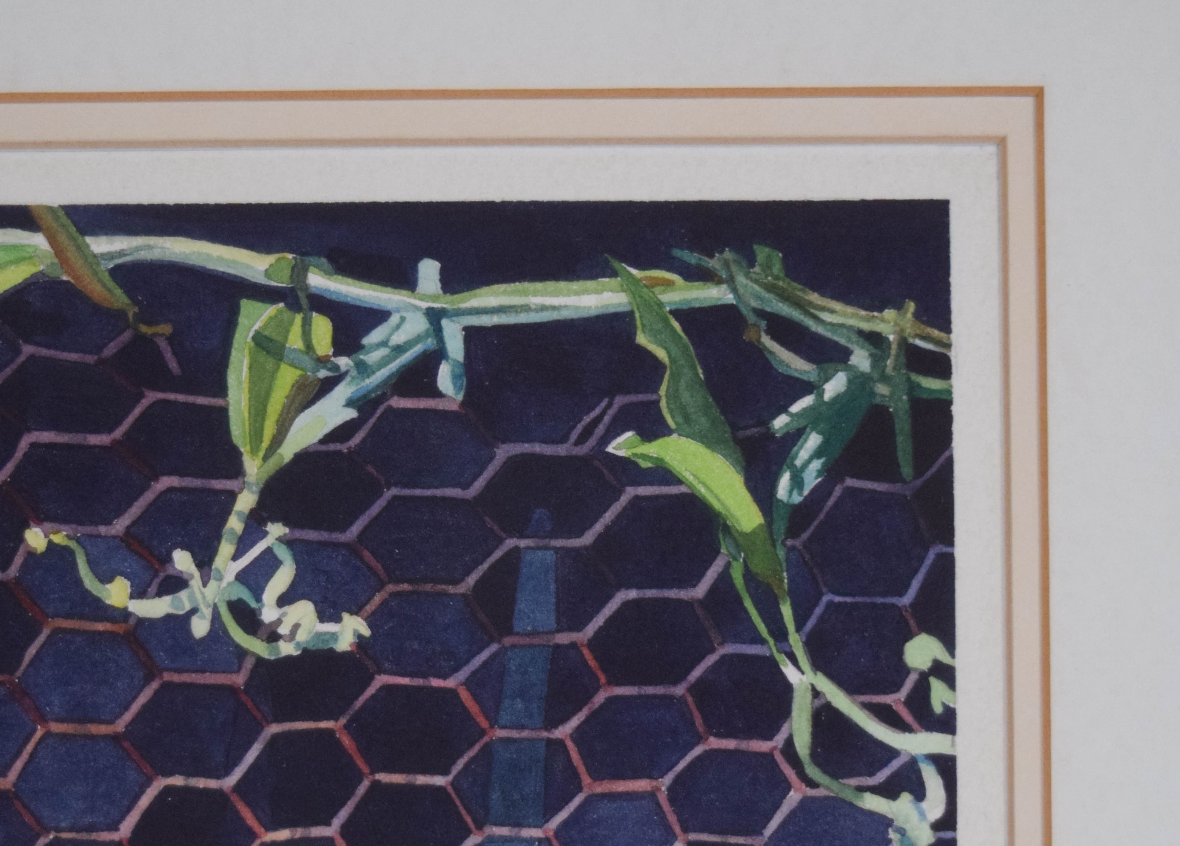 Karen Horn Watercolor Flowers on Fence