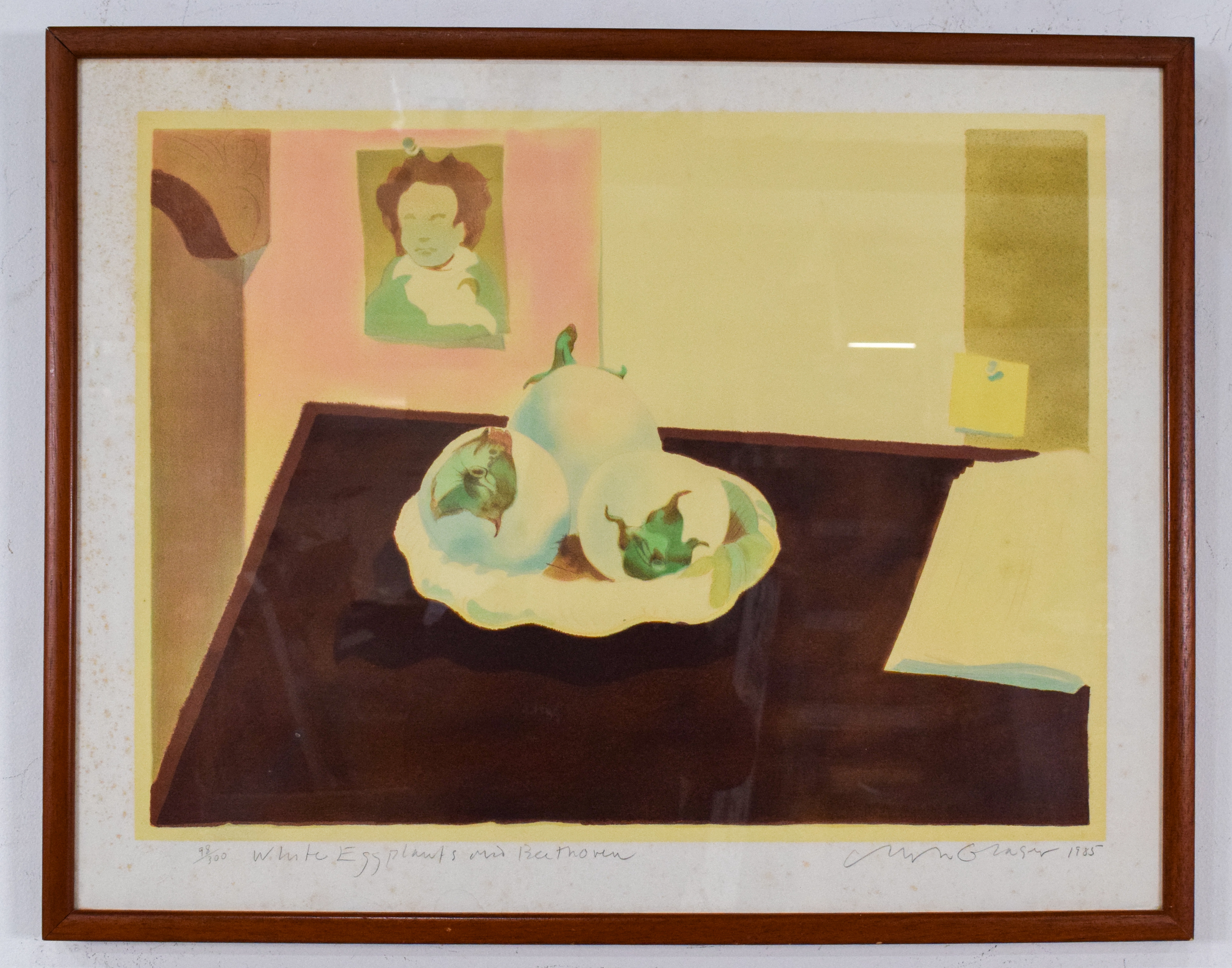 Milton Glaser Lithohgraph White Eggplants and Beethoven