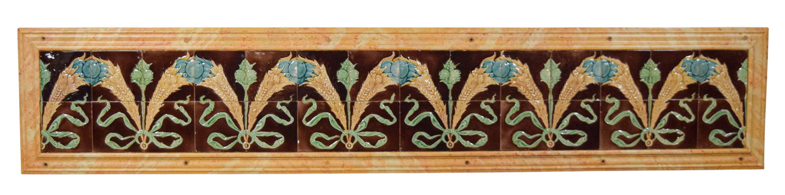Large Art Nouveau Majolica Tile Panel