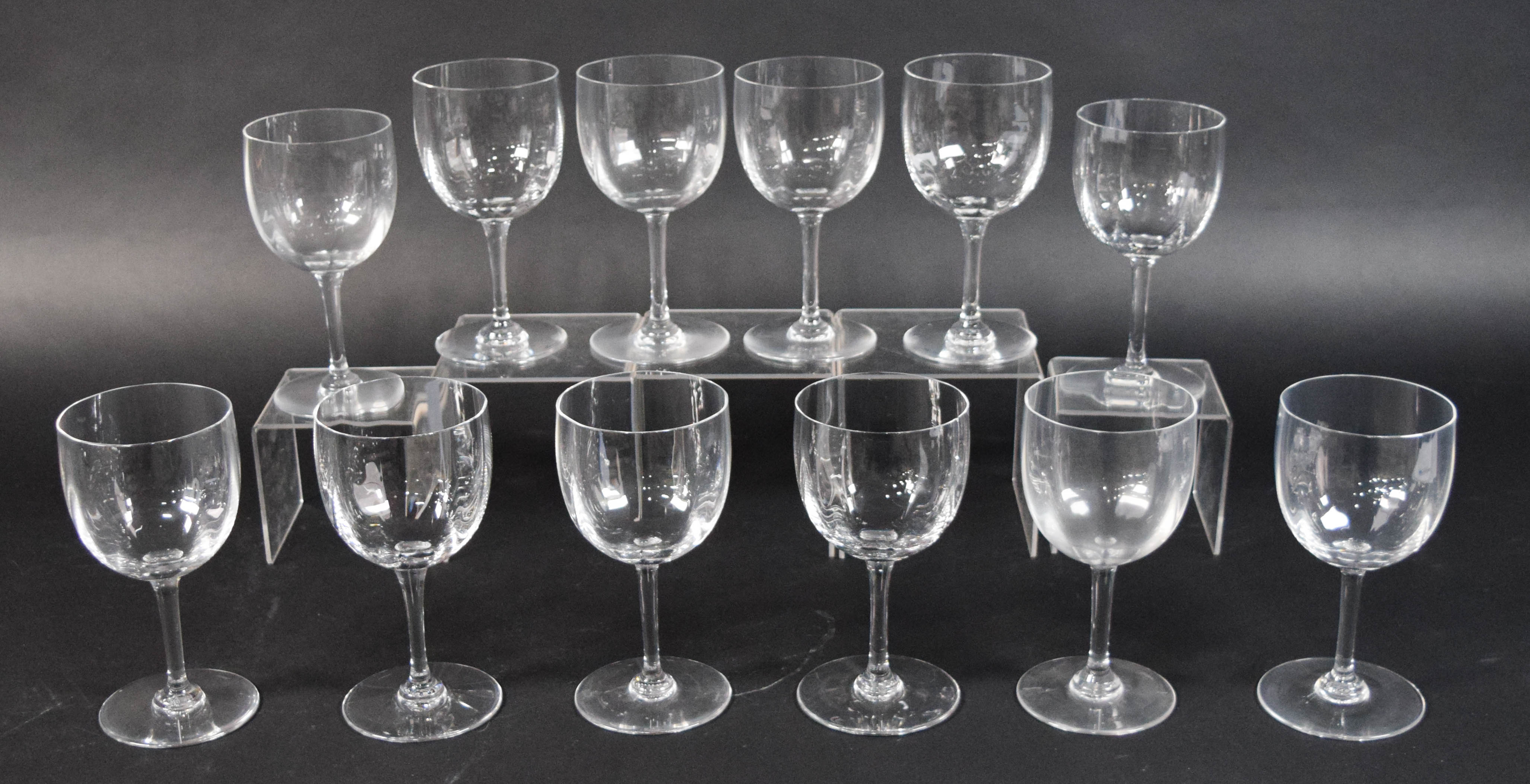 Set of 12 Baccarat Montaigne Optic Crystal Goblets