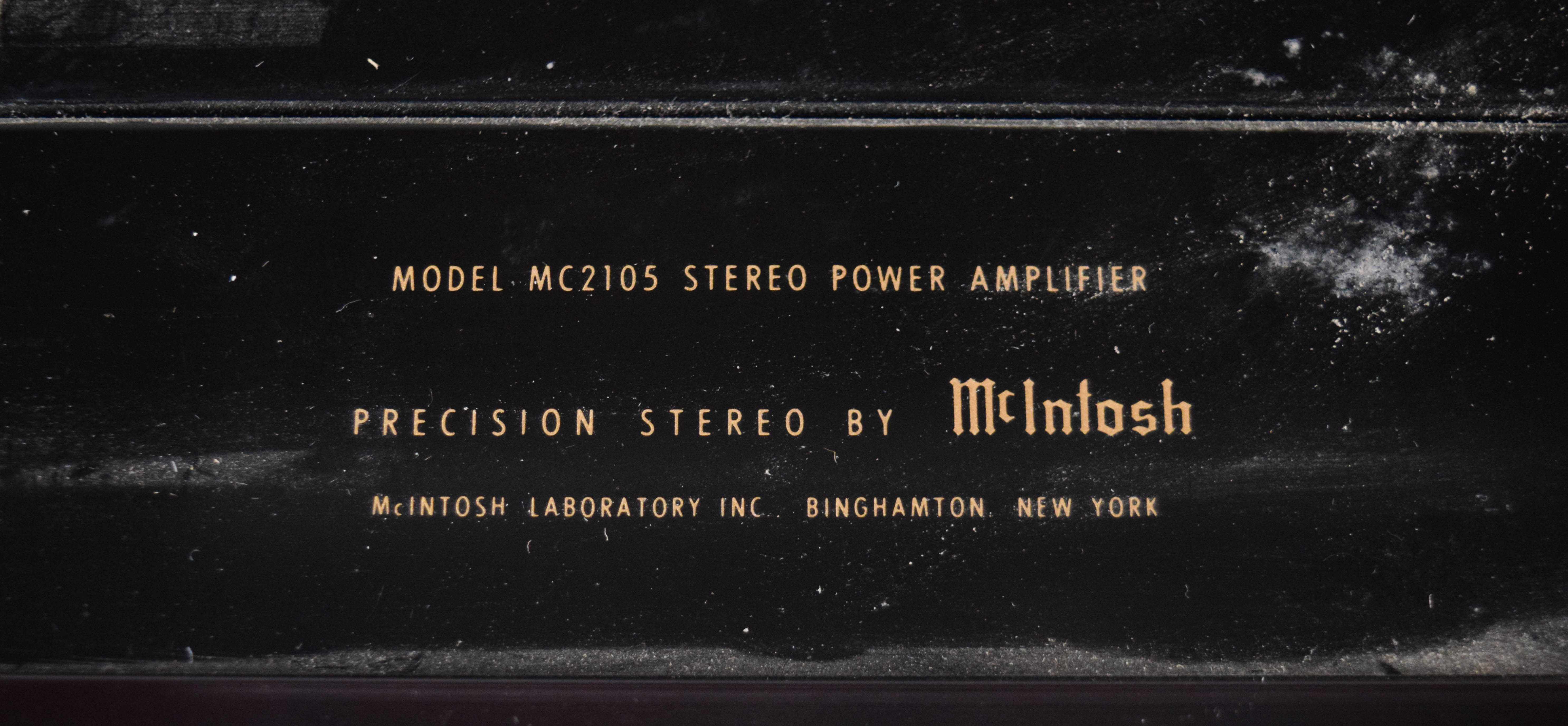 McIntosh Model MC2105 Solid State Stereo Power Amplifier and Assorted Audio Cables