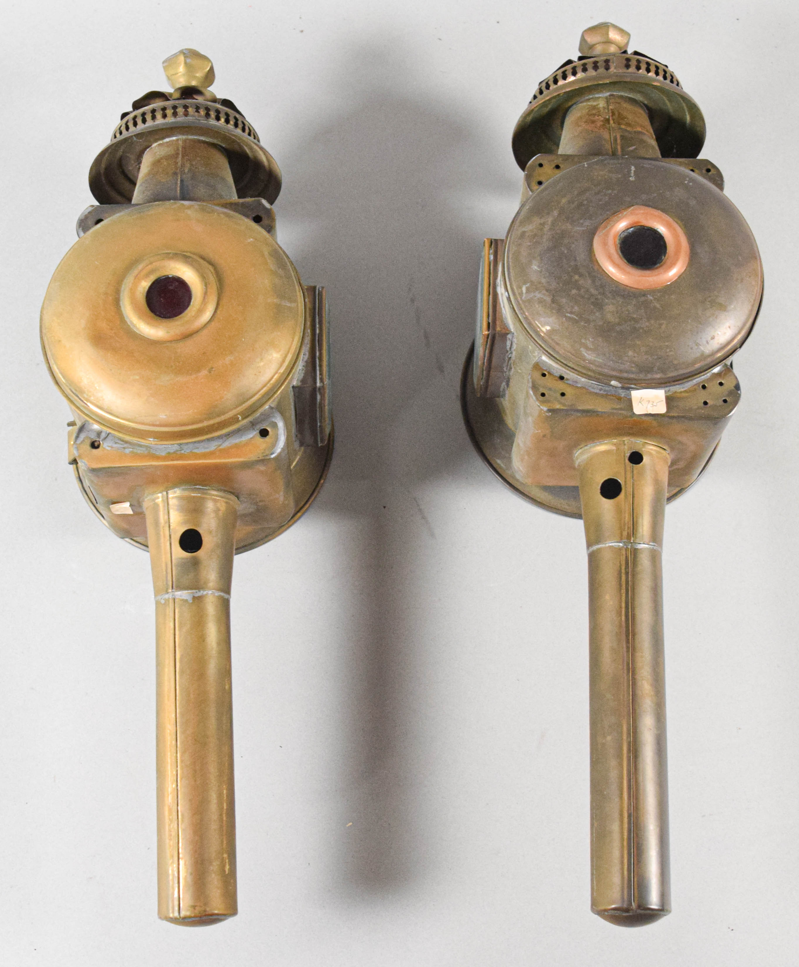 Near Pair of Limehouse Lamp Co. Brass Carriage Lamps