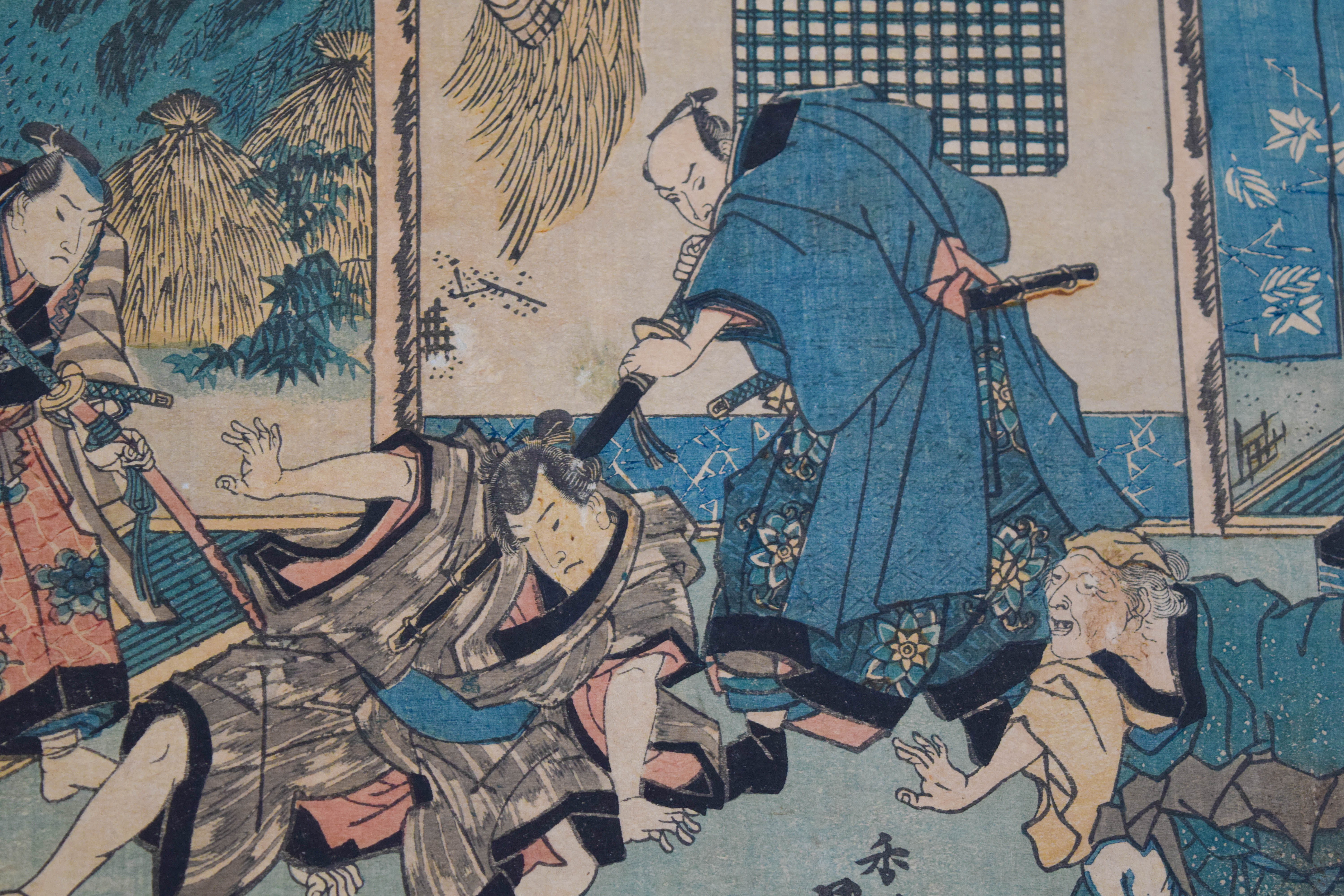 Utagawa Kunisada Woodblock Act VI Kanadehon Chushingura