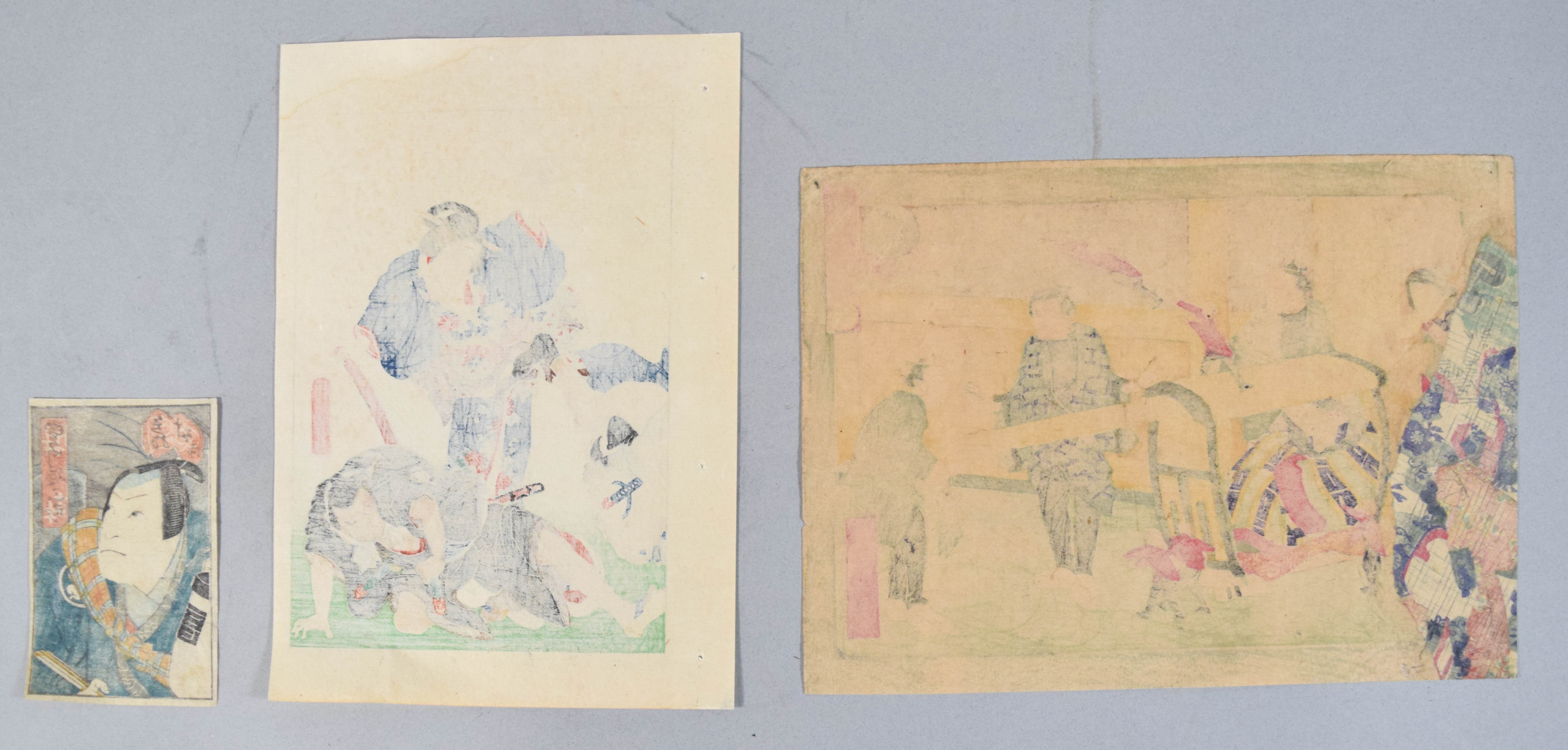 Group of 3 Japanese Woodblock Prints Incl Utagawa Toyokuni III