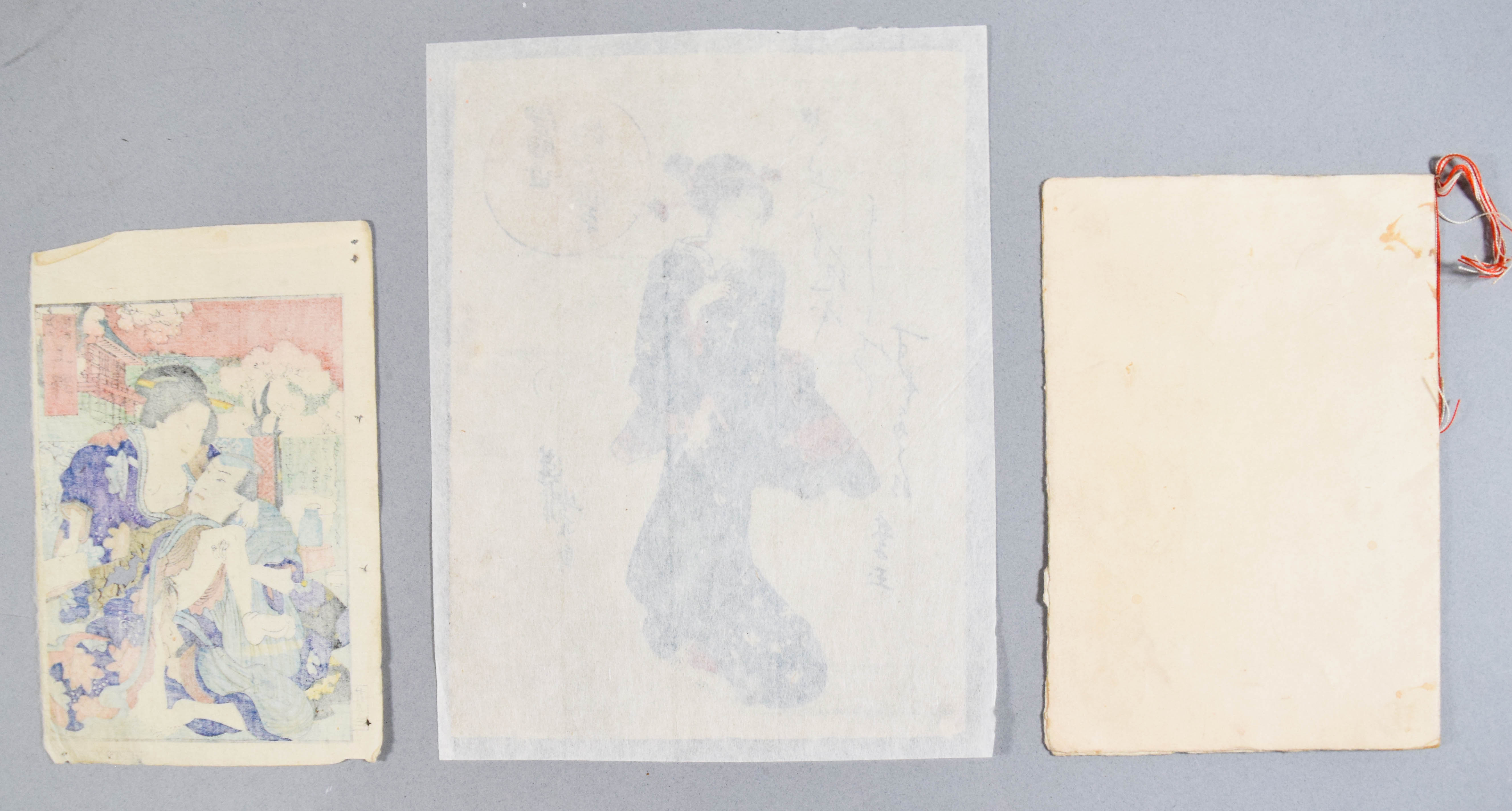 Group of 3 Japanese Woodblocks & Booklet