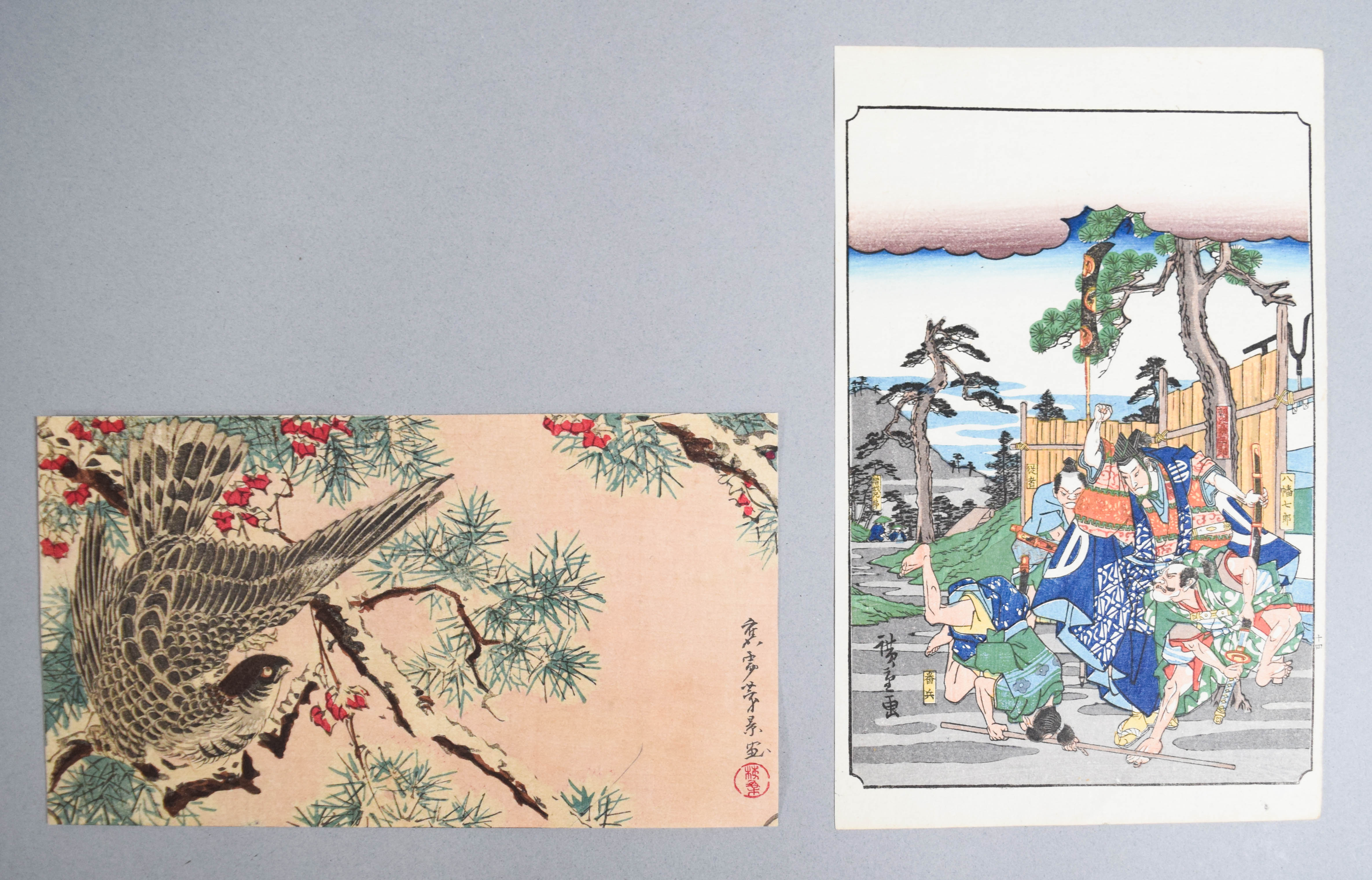 2 Japanese Woodblock Prints Attributed to Utagawa Hiroshige