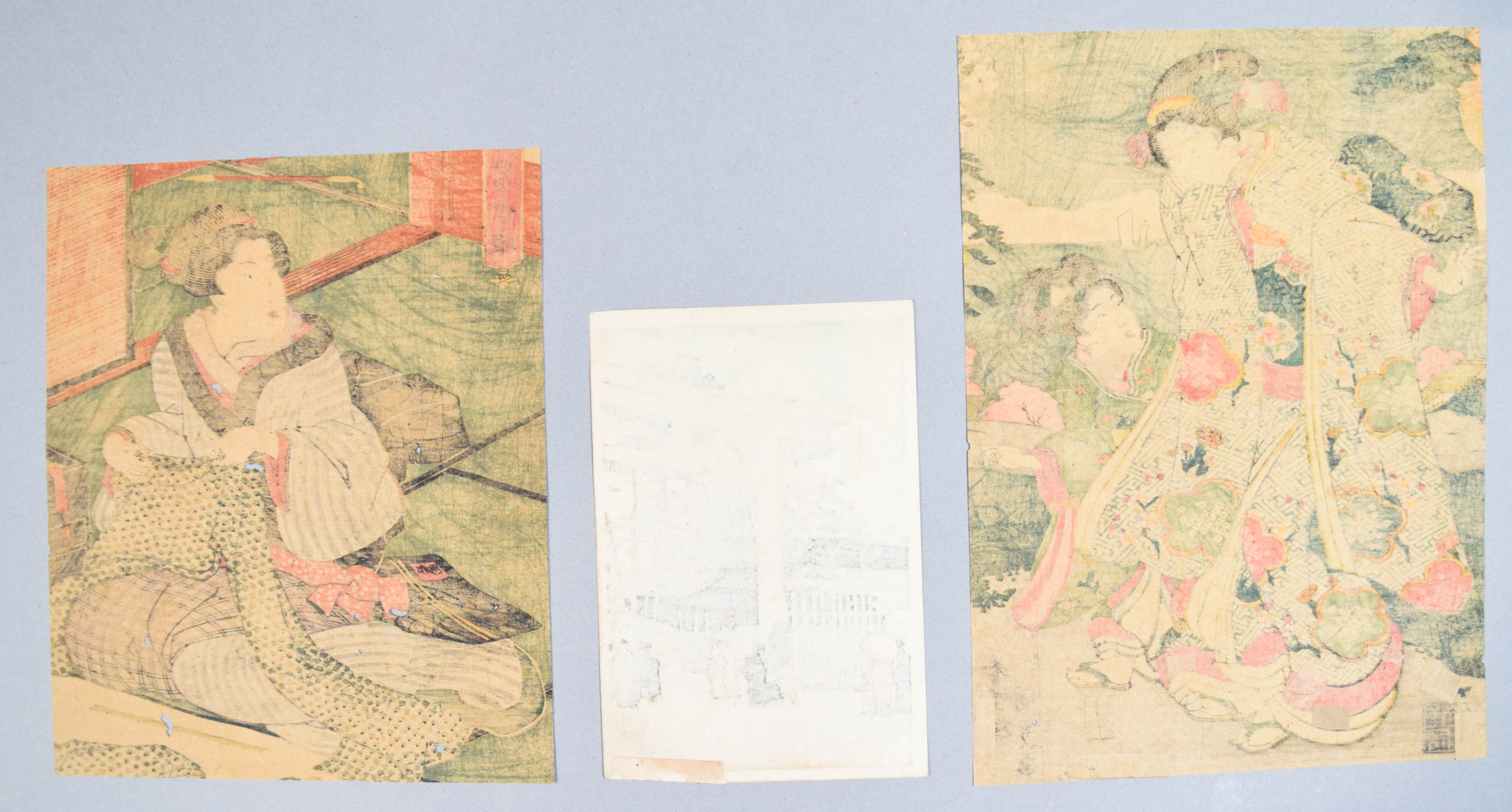 Group of 3 Japanese Woodblocks (Kochi-ro Kunisada & Kawase Hasui)