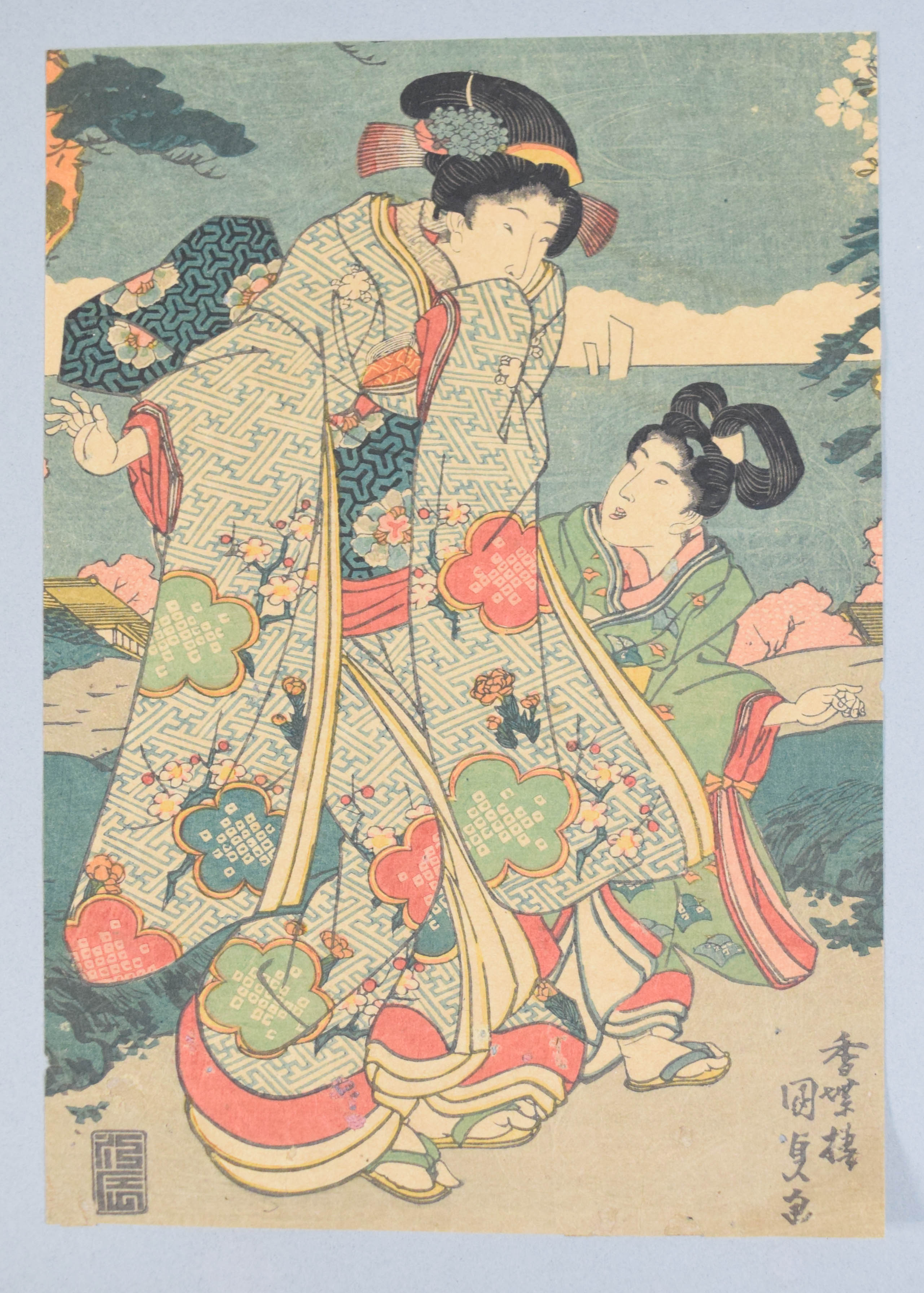 Group of 3 Japanese Woodblocks (Kochi-ro Kunisada & Kawase Hasui)