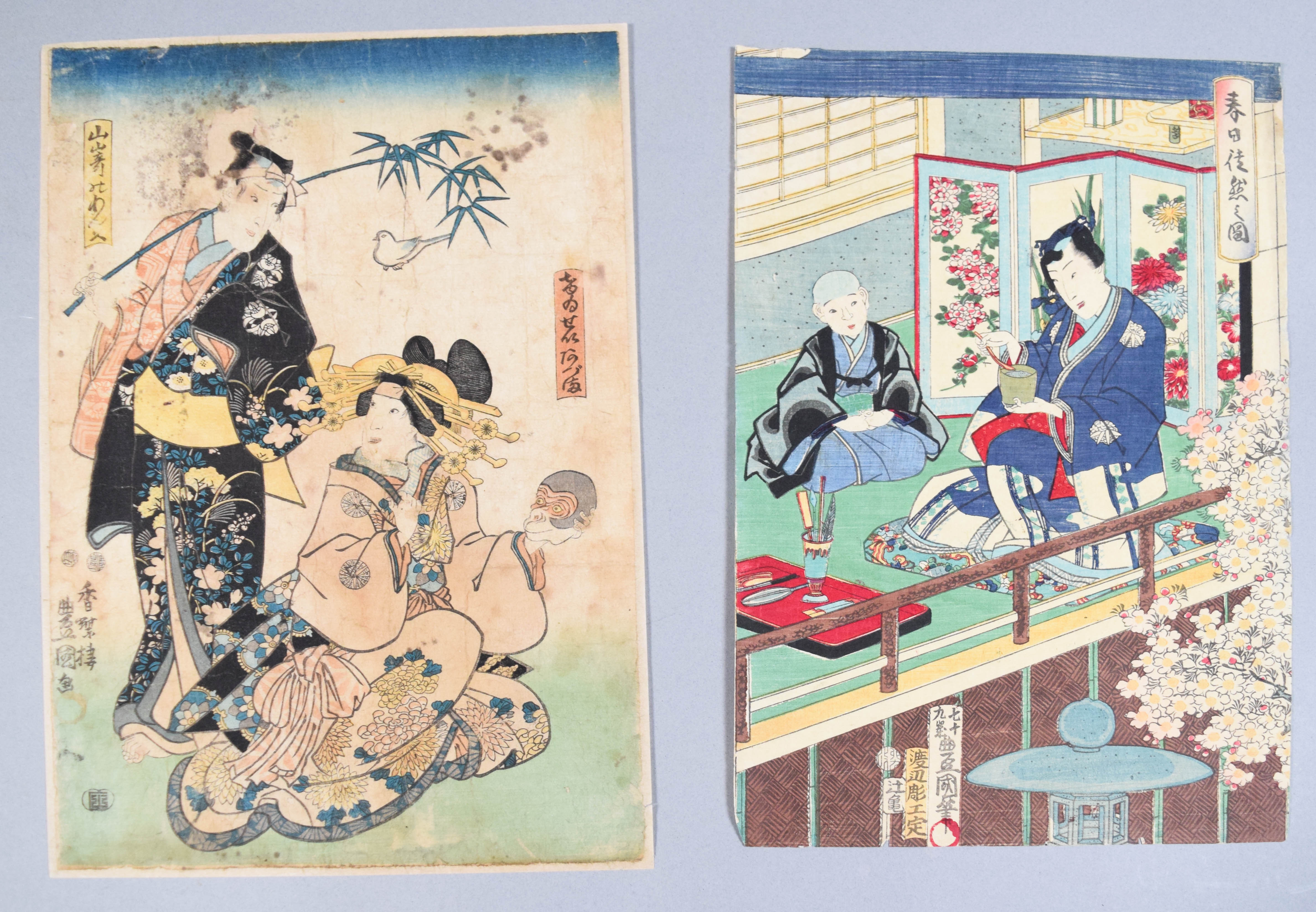 Utagawa Kunisada Pair of Japanese Woodblock Prints
