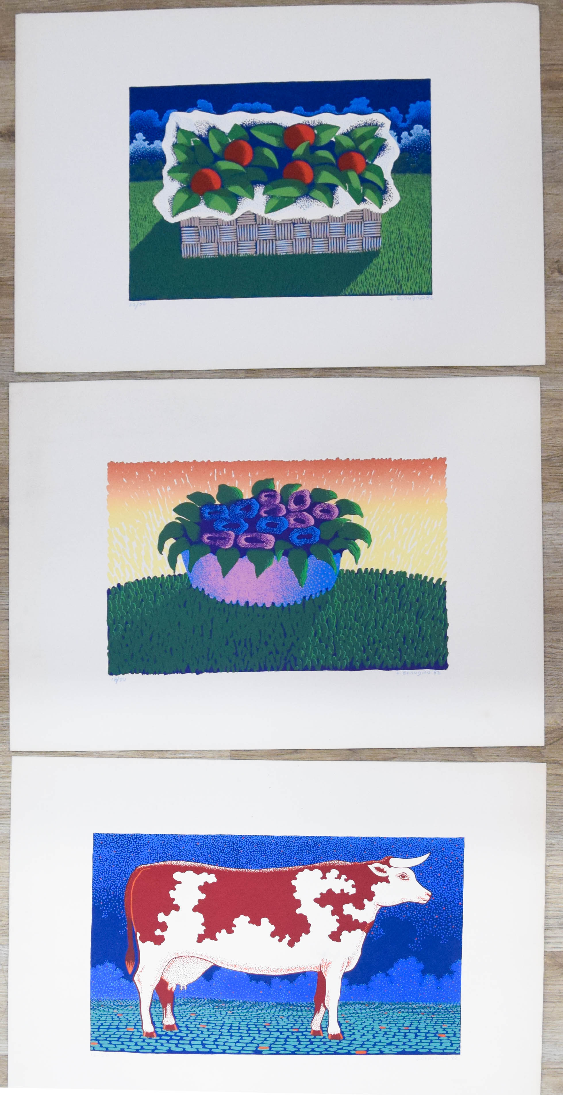 Jose Claudino Group of 3 Color Lithographs