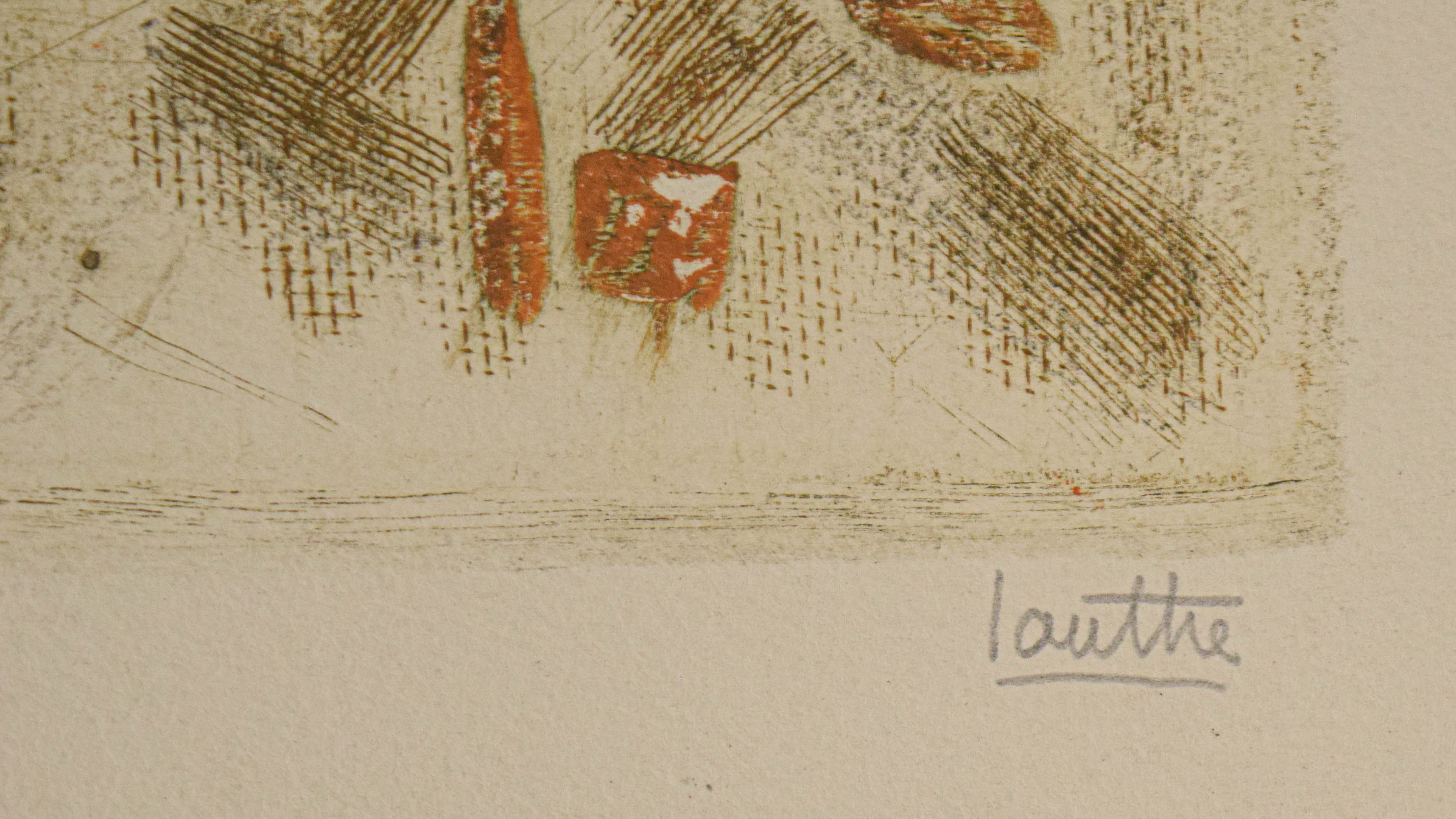 Louttre B. (Marc-Antoine Bissiere) Intaglio Print Legumes en Goguettes