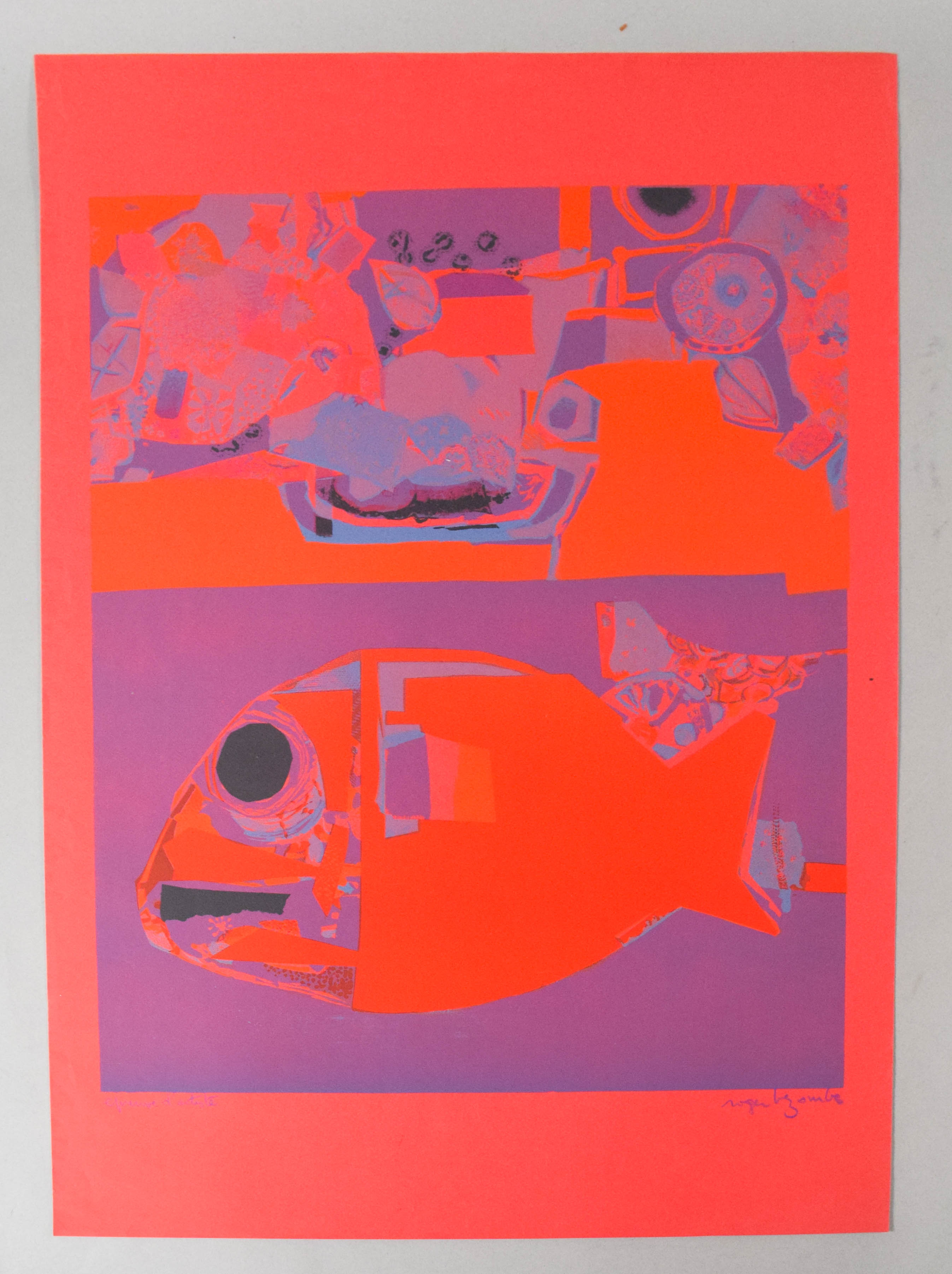 Roger Bezombes Artist's Proof Lithograph Red Fish