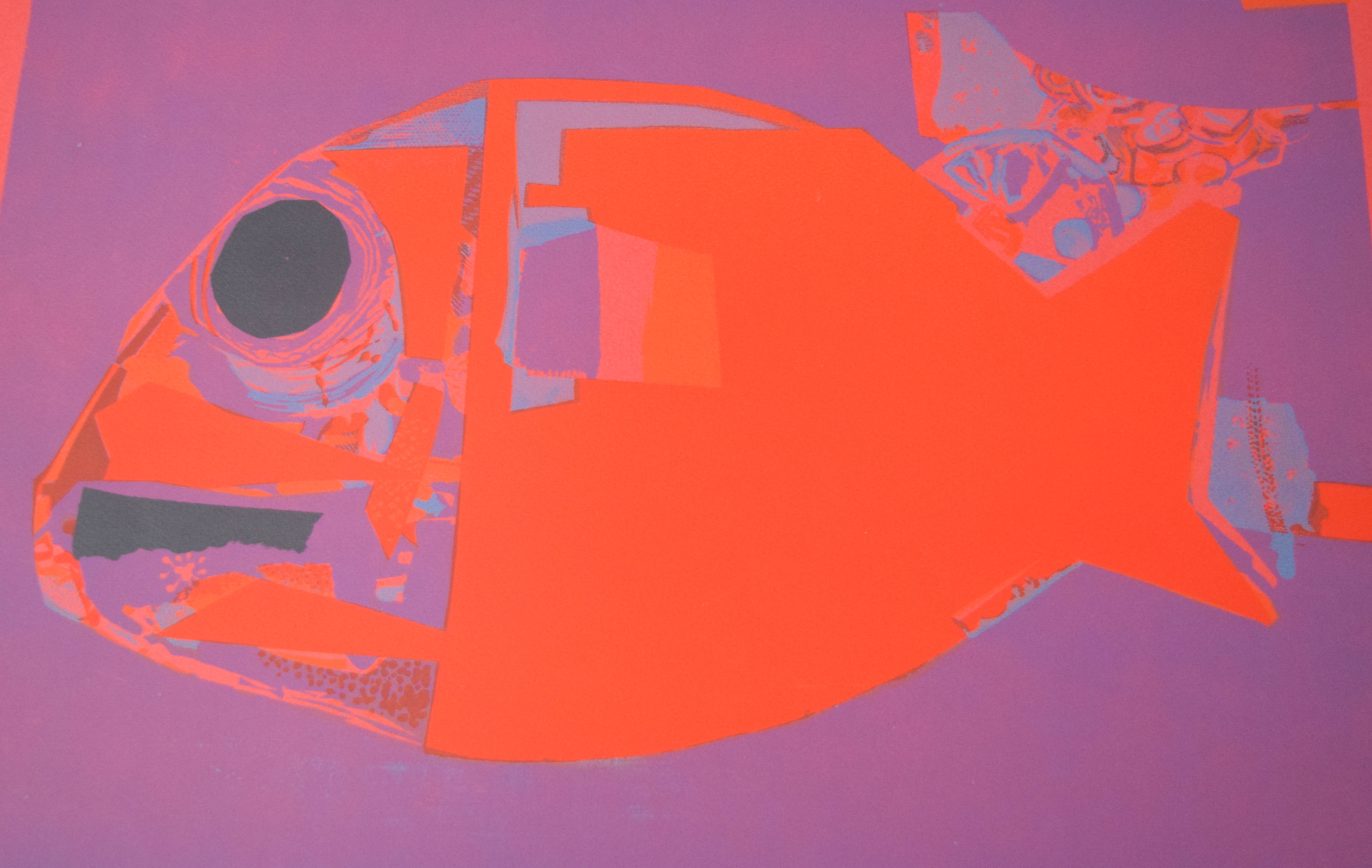 Roger Bezombes Artist's Proof Lithograph Red Fish