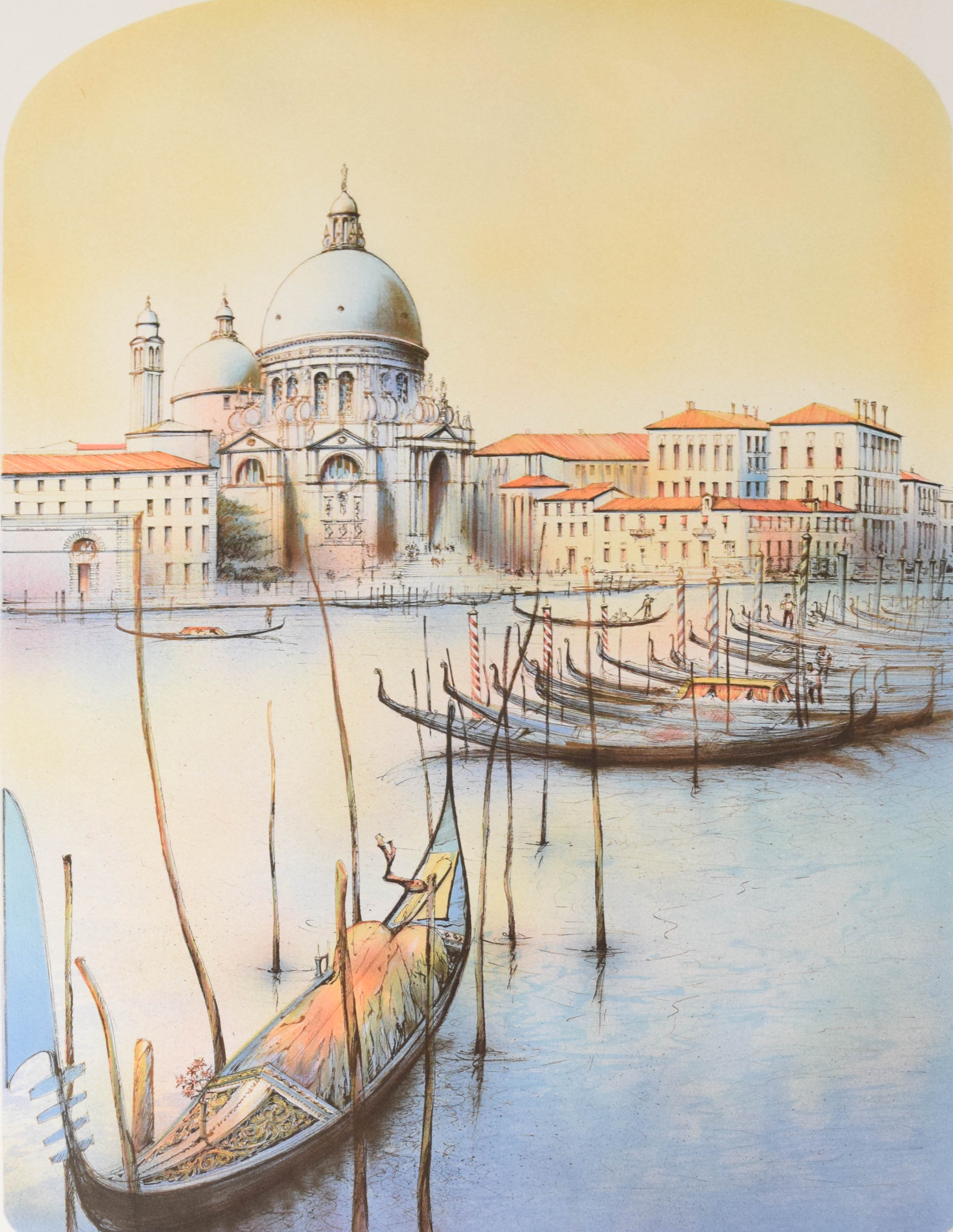 Rolf Rafflewski Lithograph Venice Canal Scene