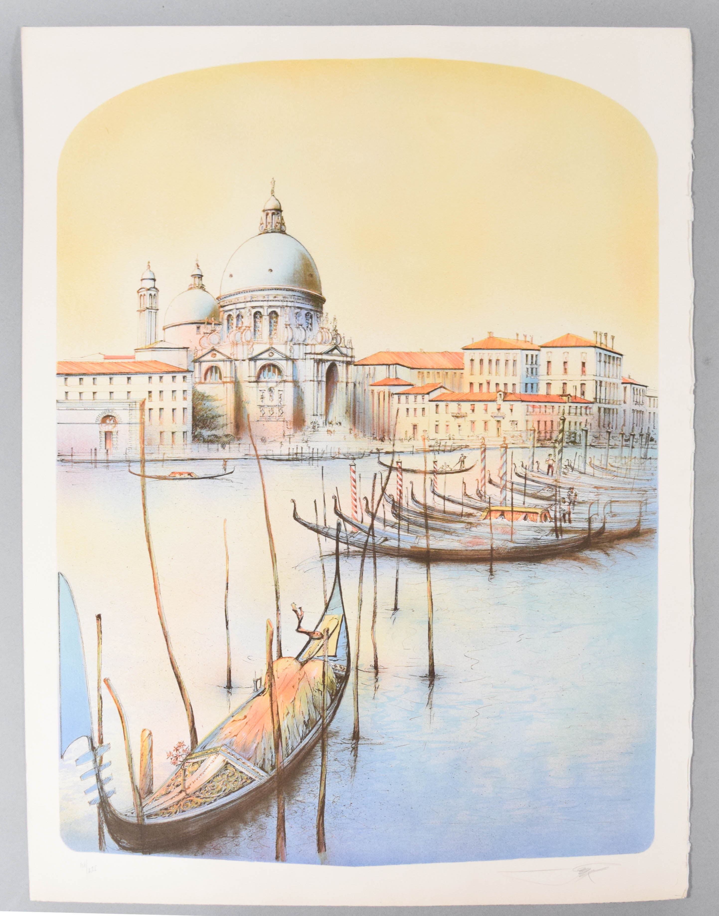 Rolf Rafflewski Lithograph Venice Canal Scene