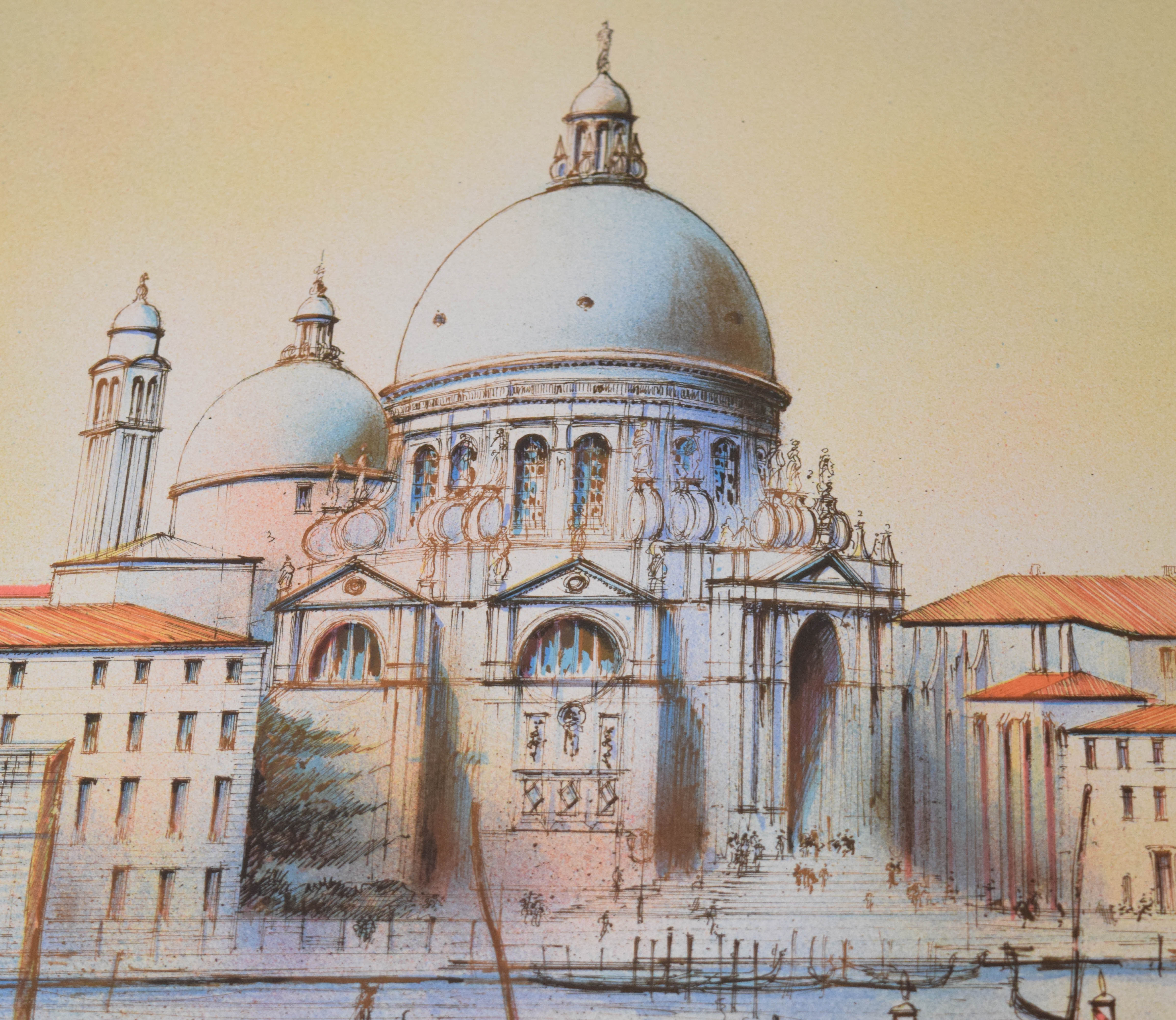Rolf Rafflewski Lithograph Venice Canal Scene