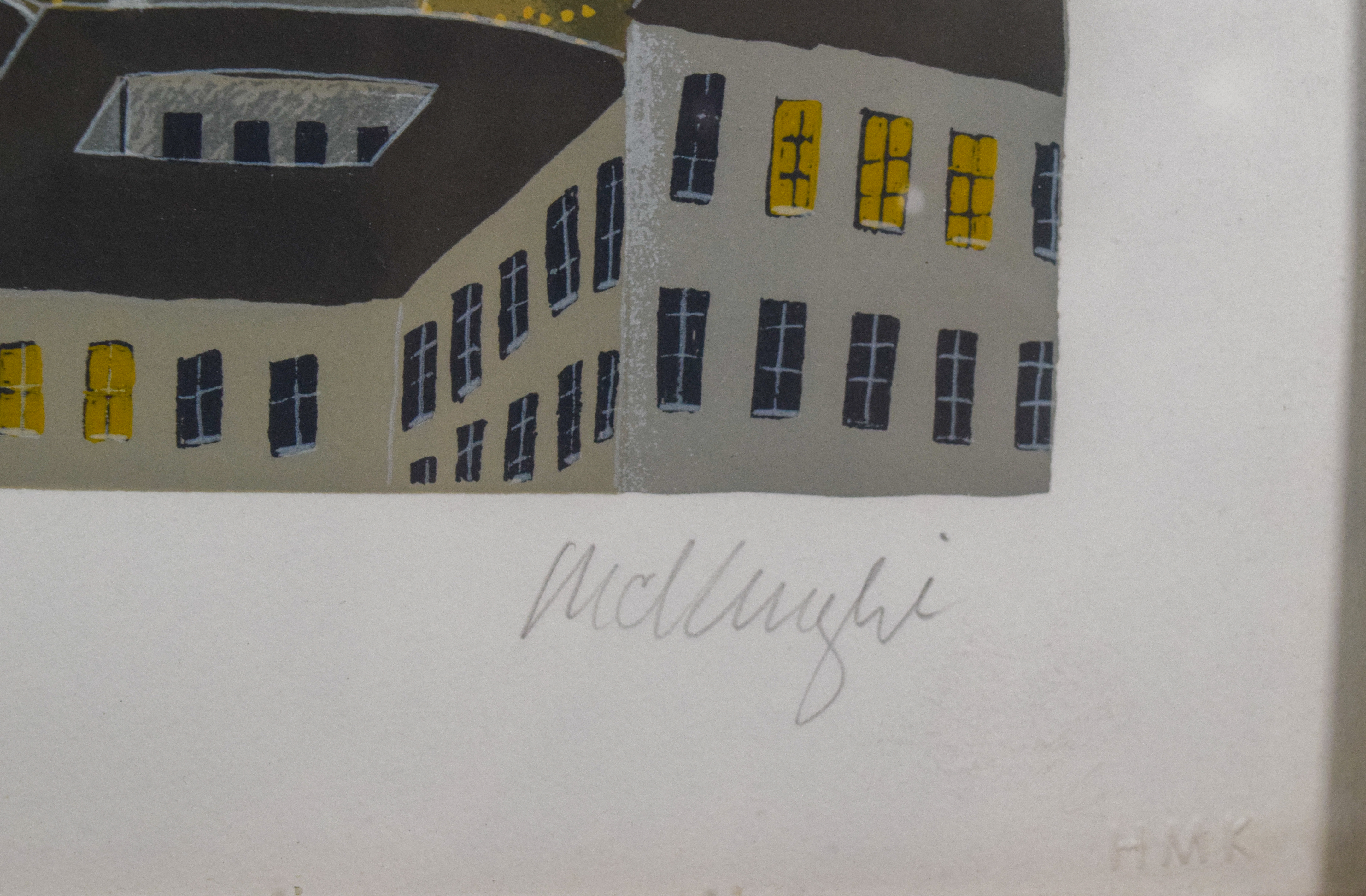 Thomas McKnight Serigraph Hilltop Cathedral Cityscape
