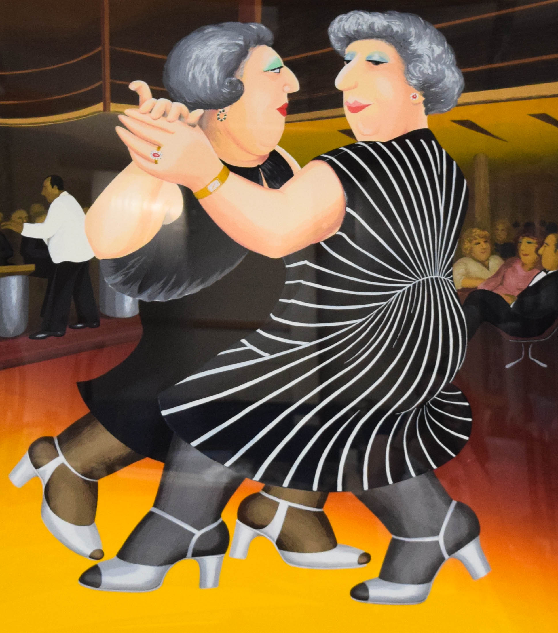Beryl Cook Serigraph Dancing on the Q.E.2.