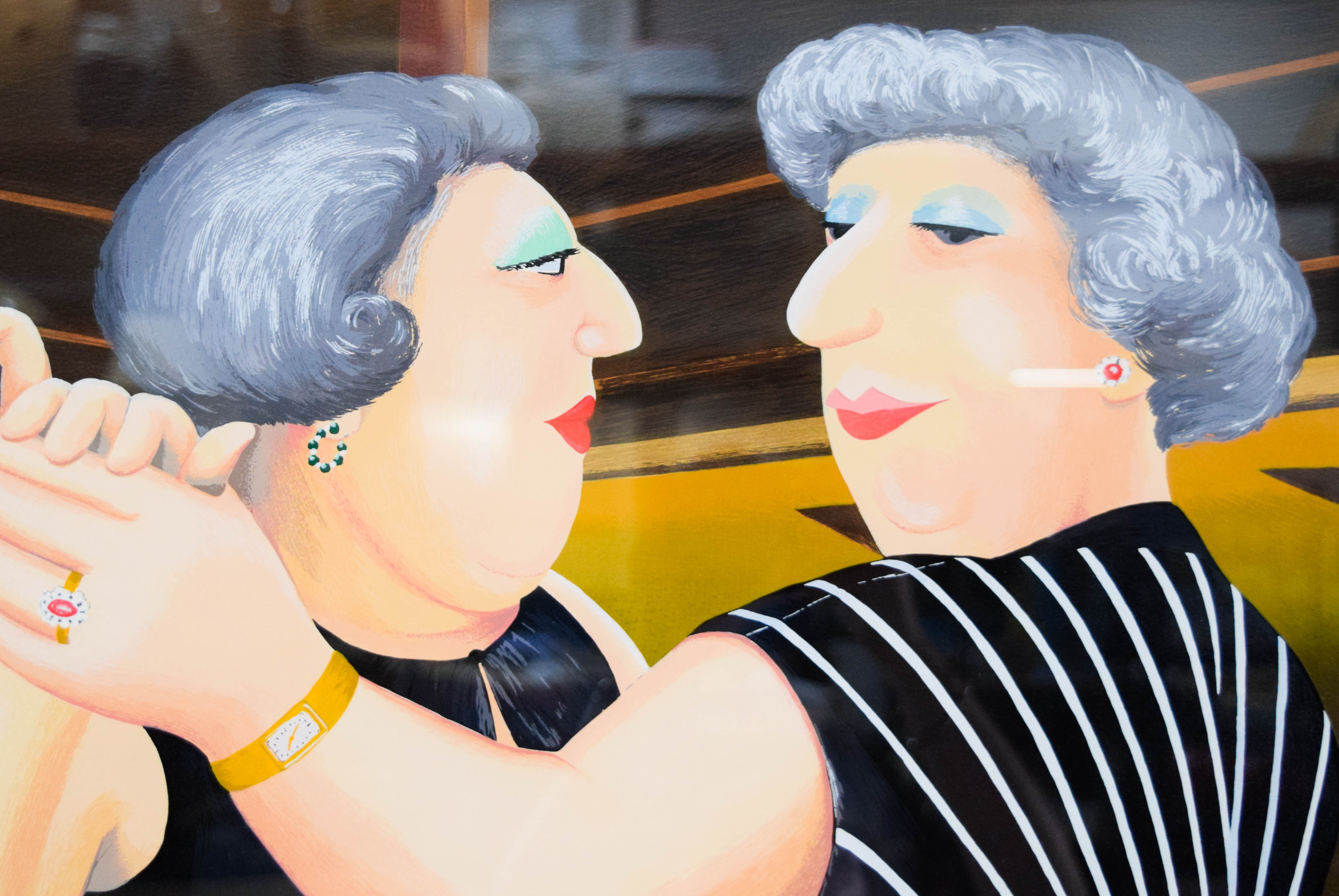 Beryl Cook Serigraph Dancing on the Q.E.2.