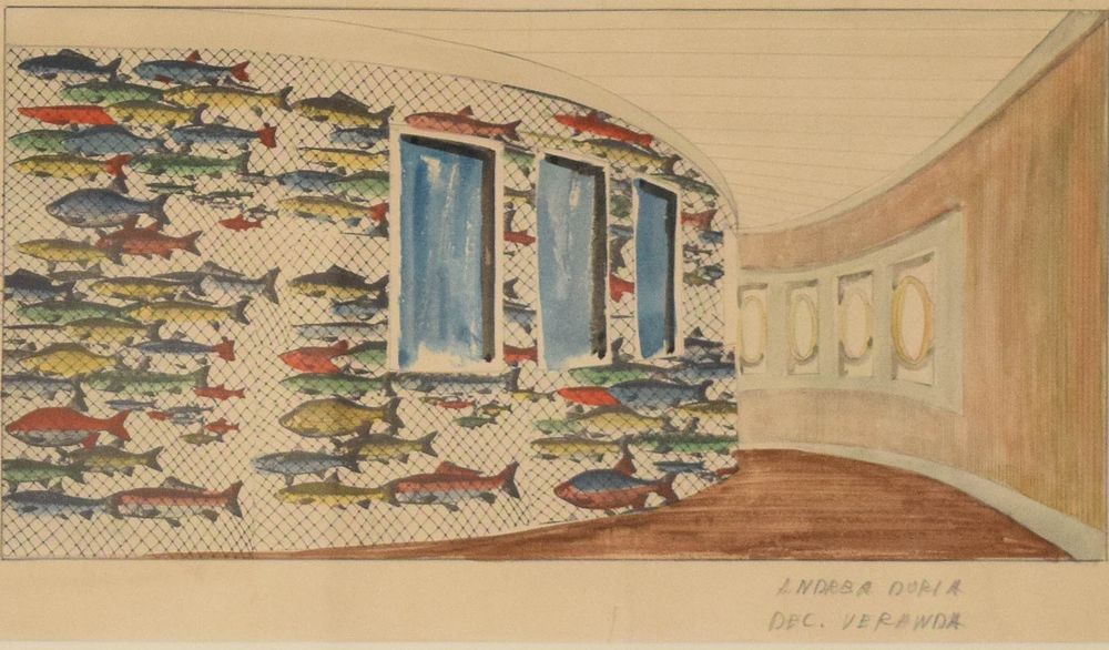 Lot 283: Italian School Mid-20th Century SS Andrea Doria Decorative Concept Art