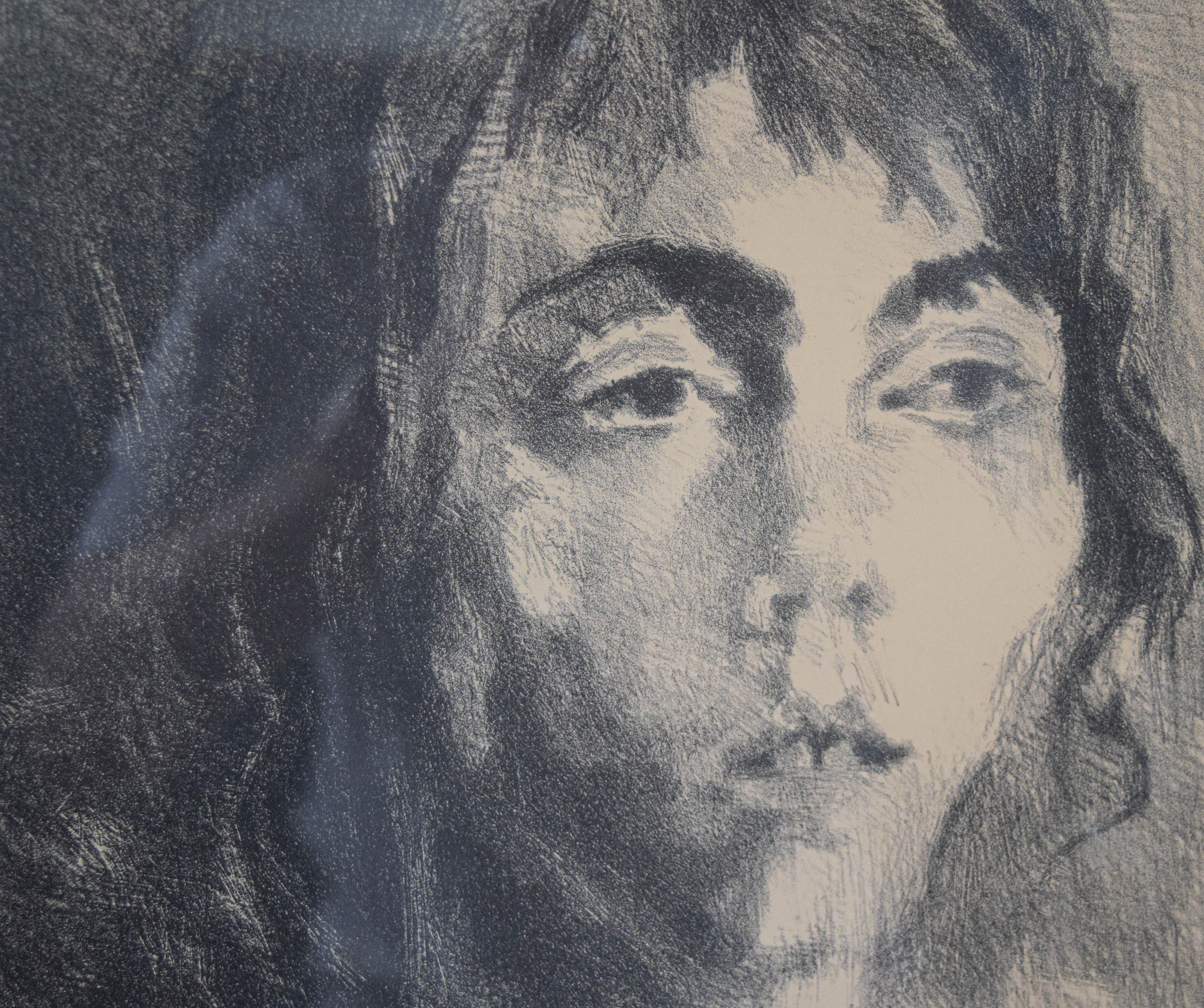 Raphael Soyer Lithograph Portrait of a Young Woman