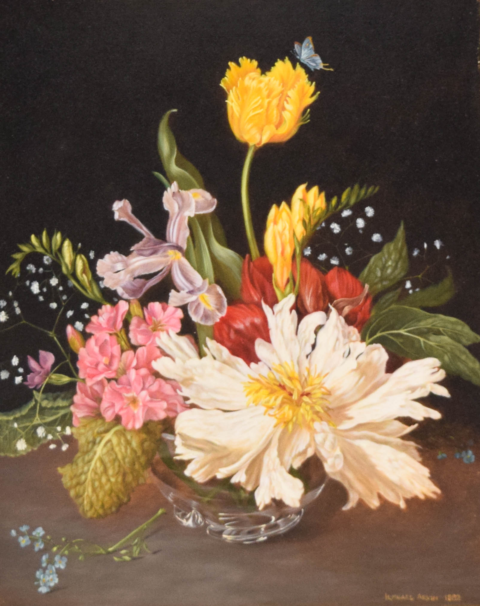 Irmgard Arvin Oil on Panel Still Life with Flowers
