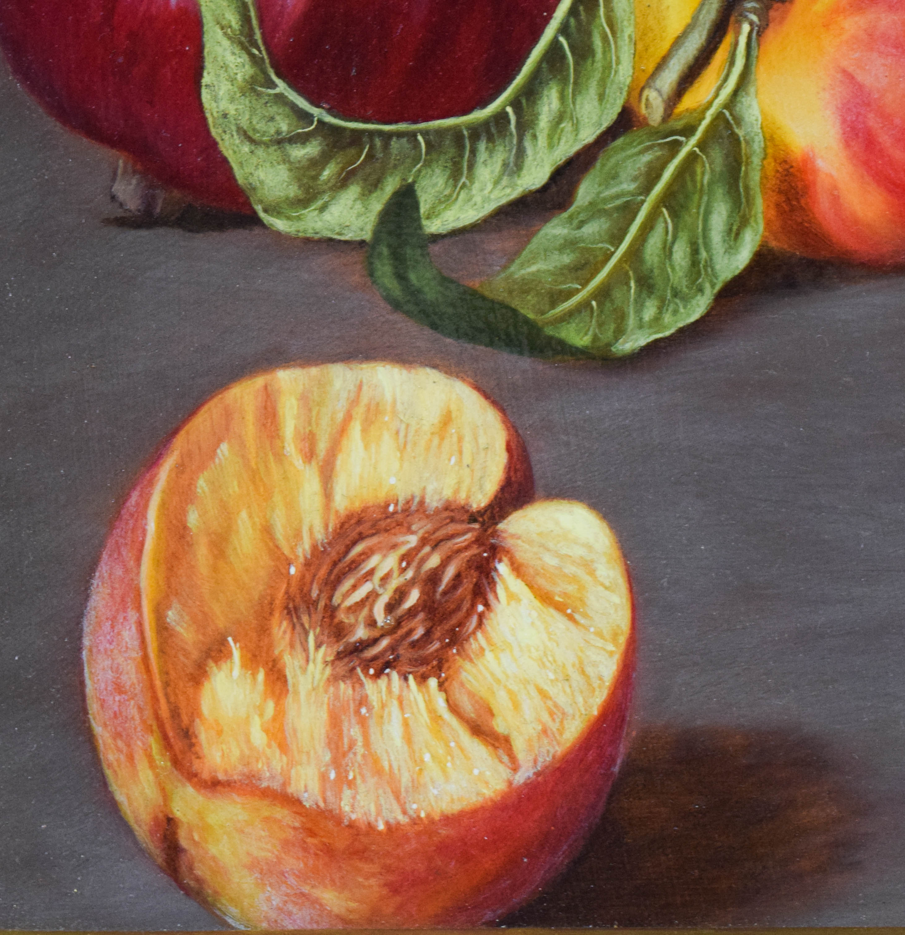Irmgard Arvin Oil on Panel Still Life with Fruit and Butterflies