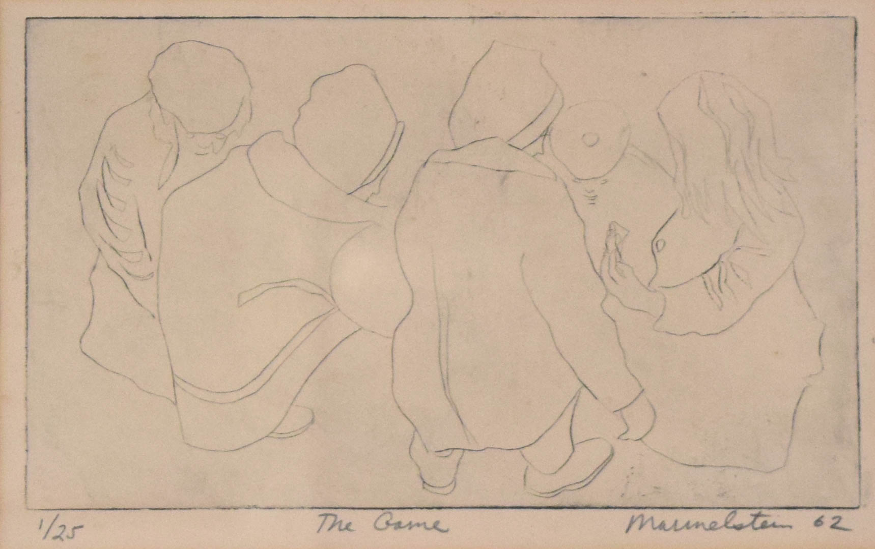 Michael Meyer Marmelstein Etching The Game, 1962