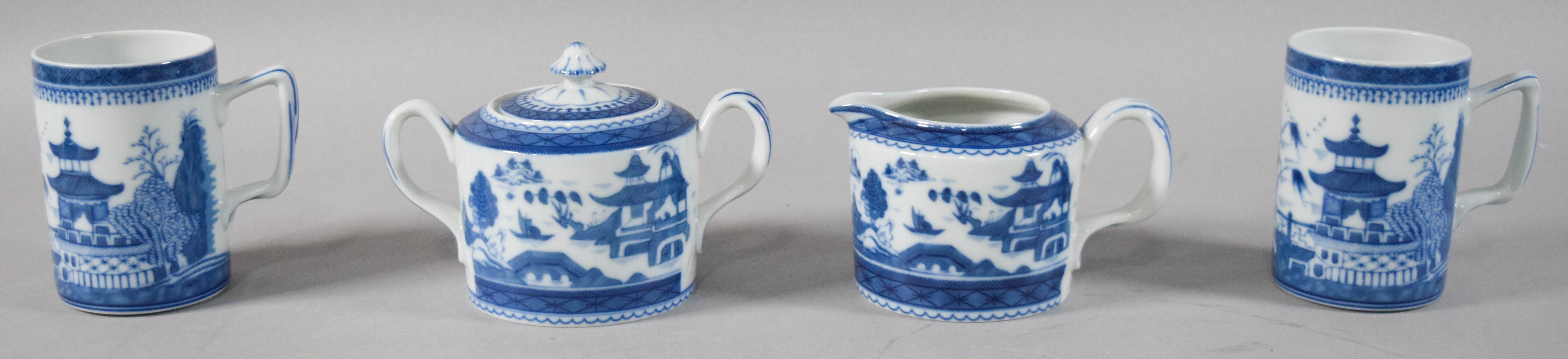 40+ Piece Mottahedeh Blue Canton Partial Dinner and Tea Service