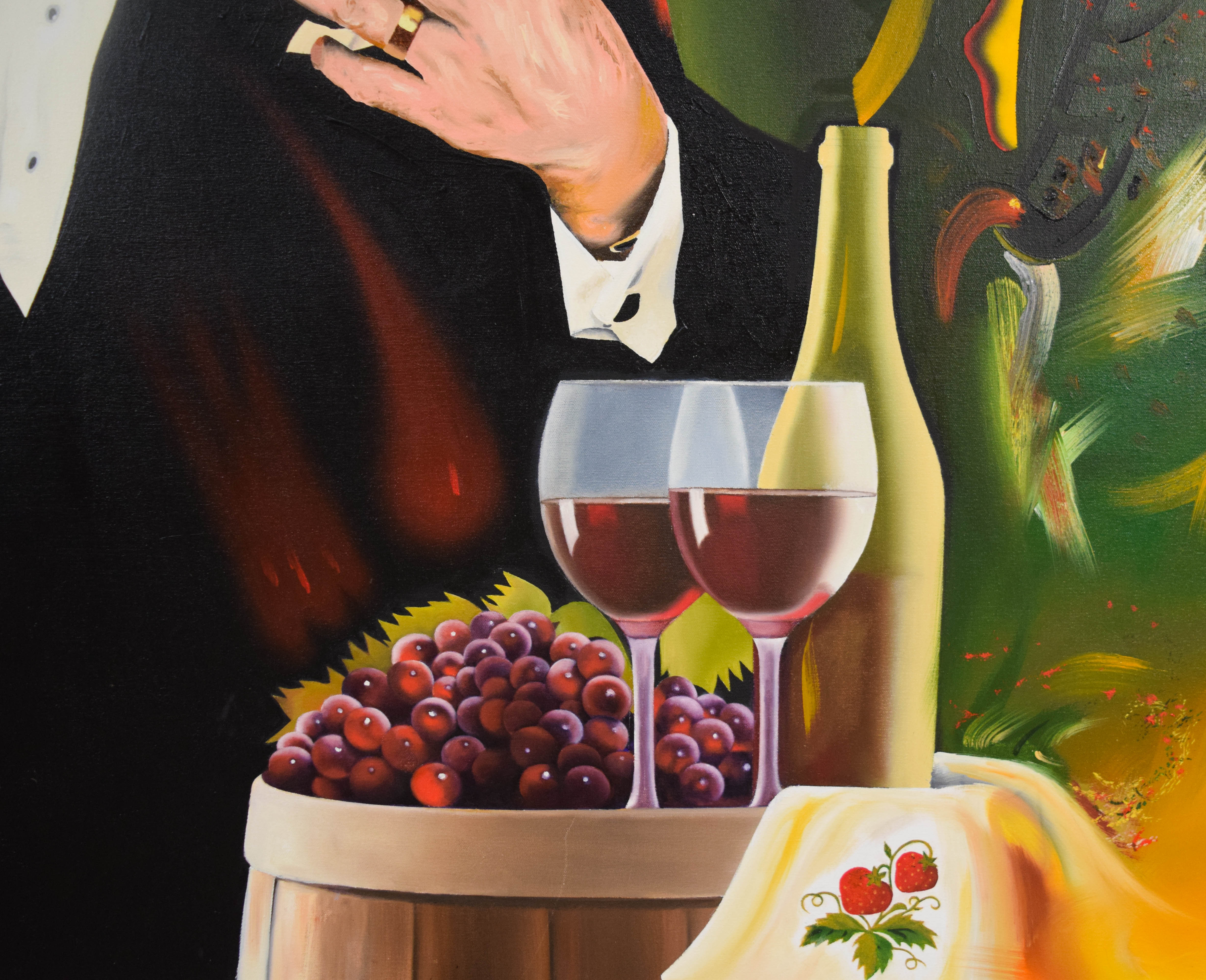 Mark Kostabi Oil on Canvas Transcendence Calling, 2018
