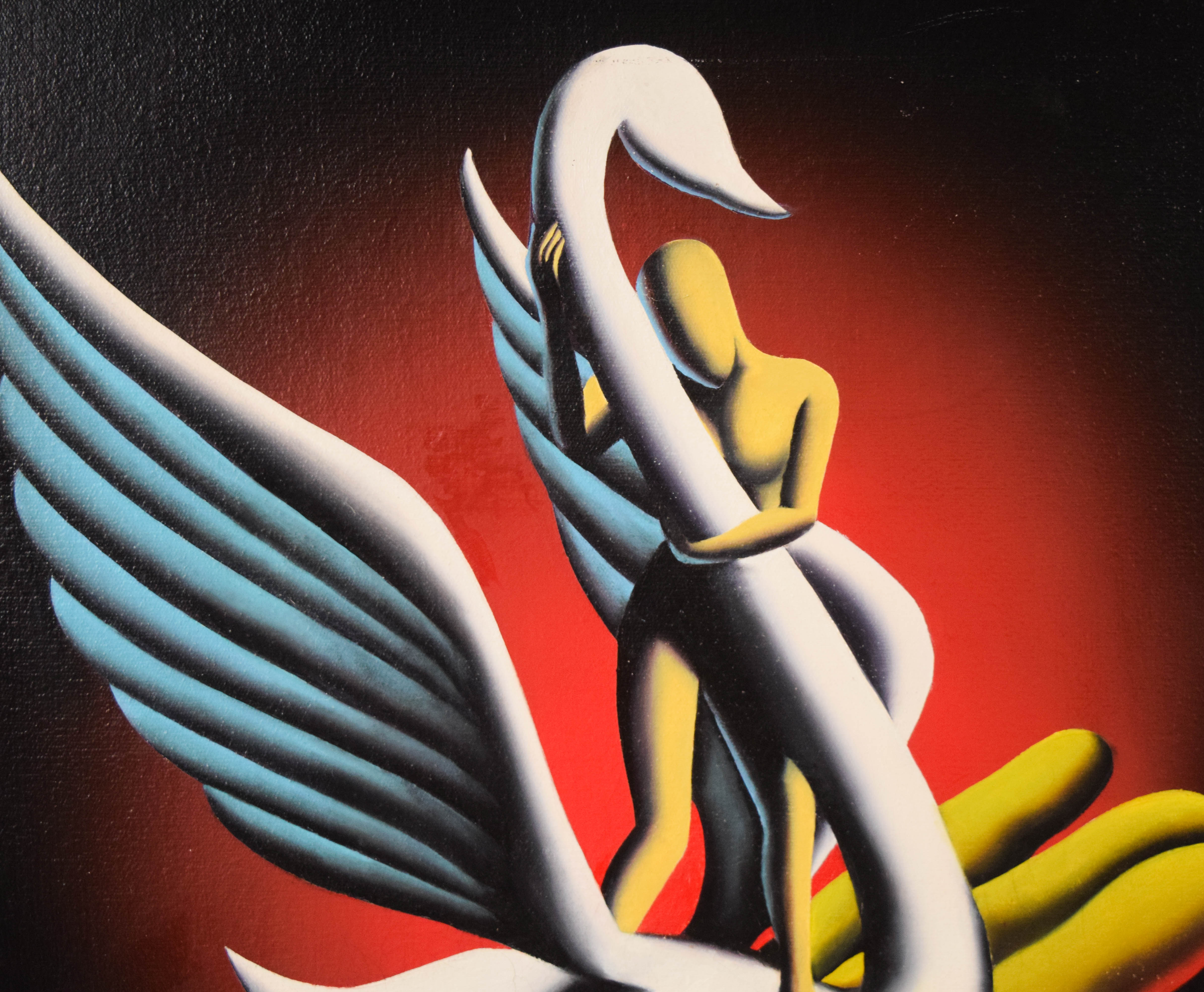 Mark Kostabi Trio of Oils on Canvas, 1996