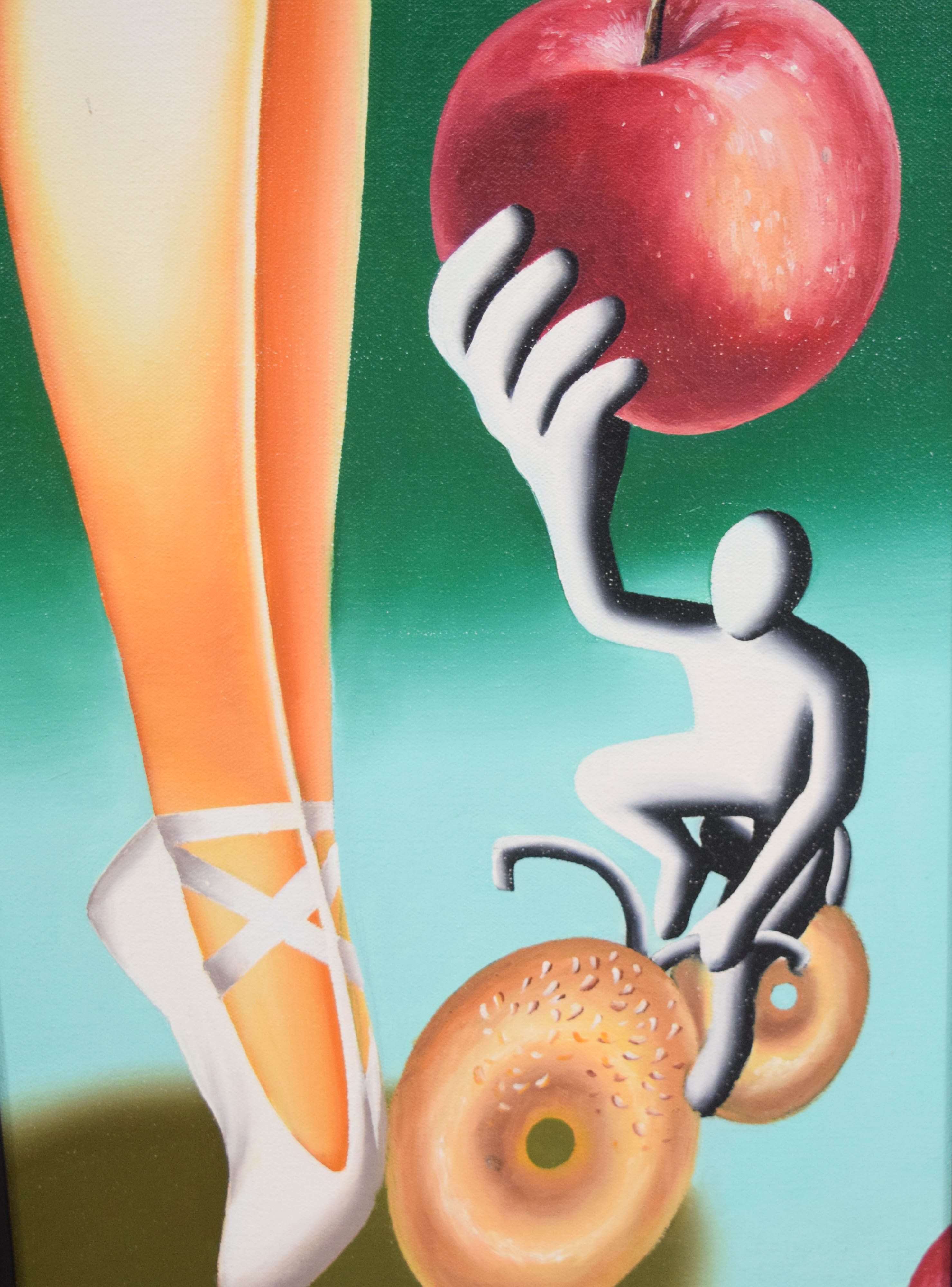 Mark Kostabi Oil on Canvas Untitled, 1998