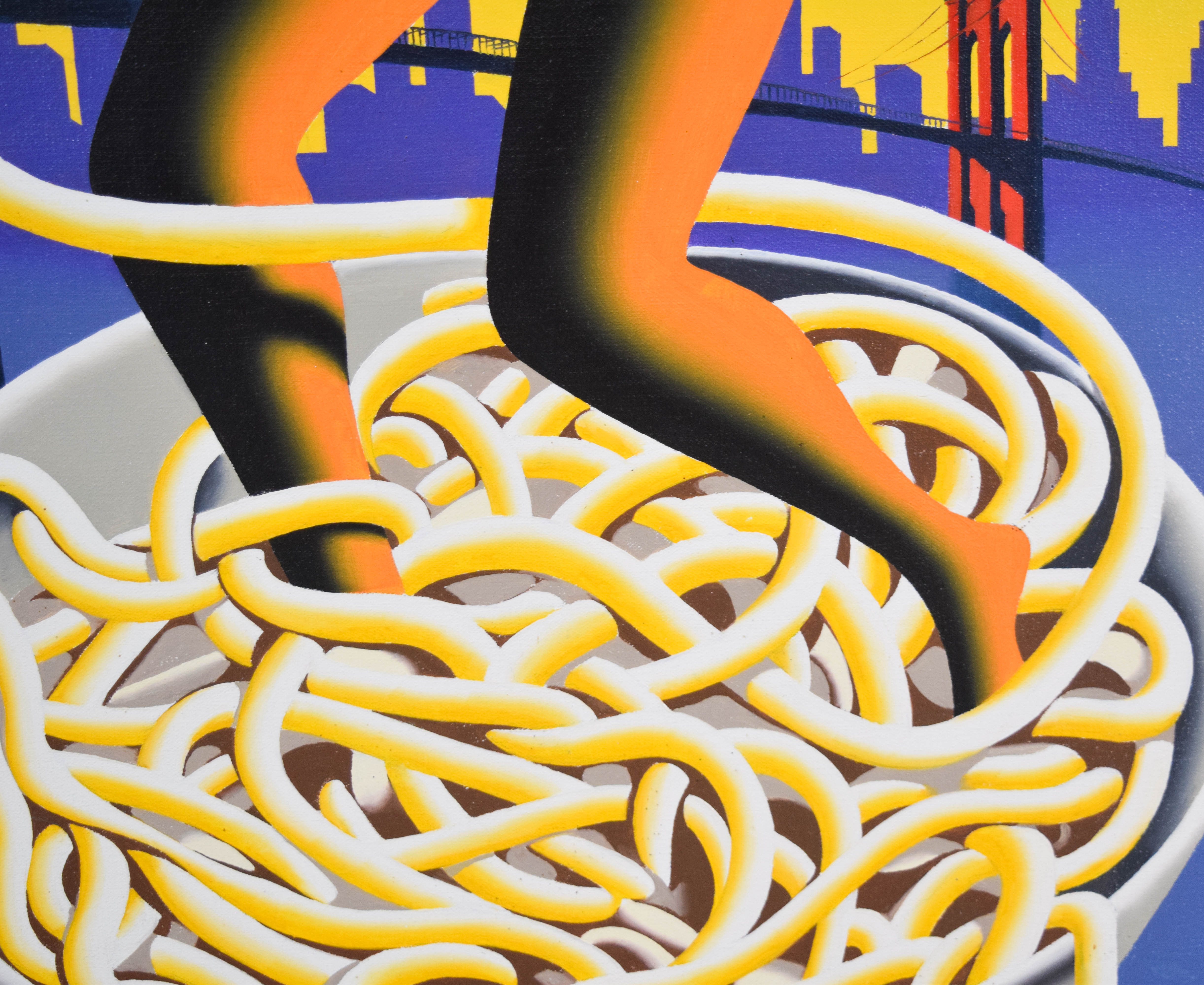Mark Kostabi Oil on Canvas Untitled, 1998